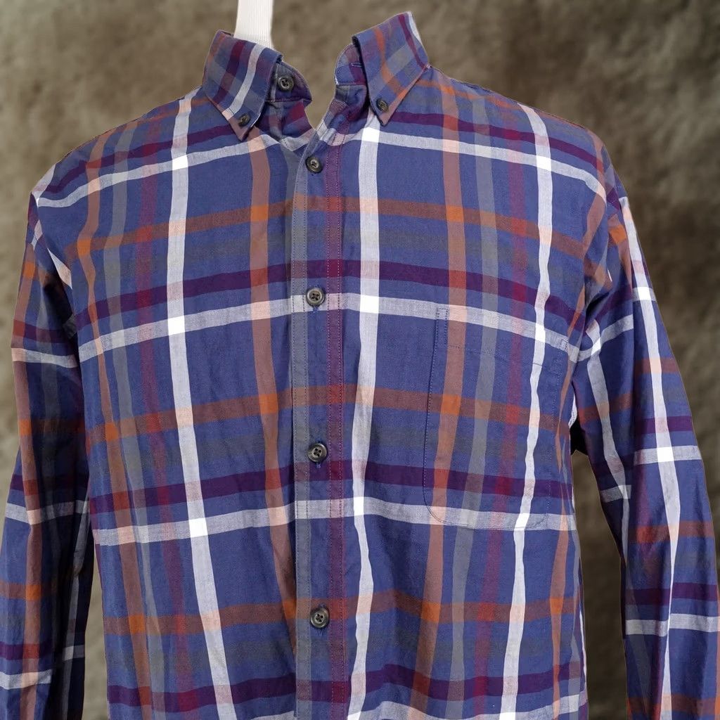 Roundtree & Yorke Roundtree & Yorke Shirt Mens 2XL Blue Plaid Long Sleeve Button-Up Pocket Cotton Size US XXL / EU 58 / 5 - 1 Thumbnail