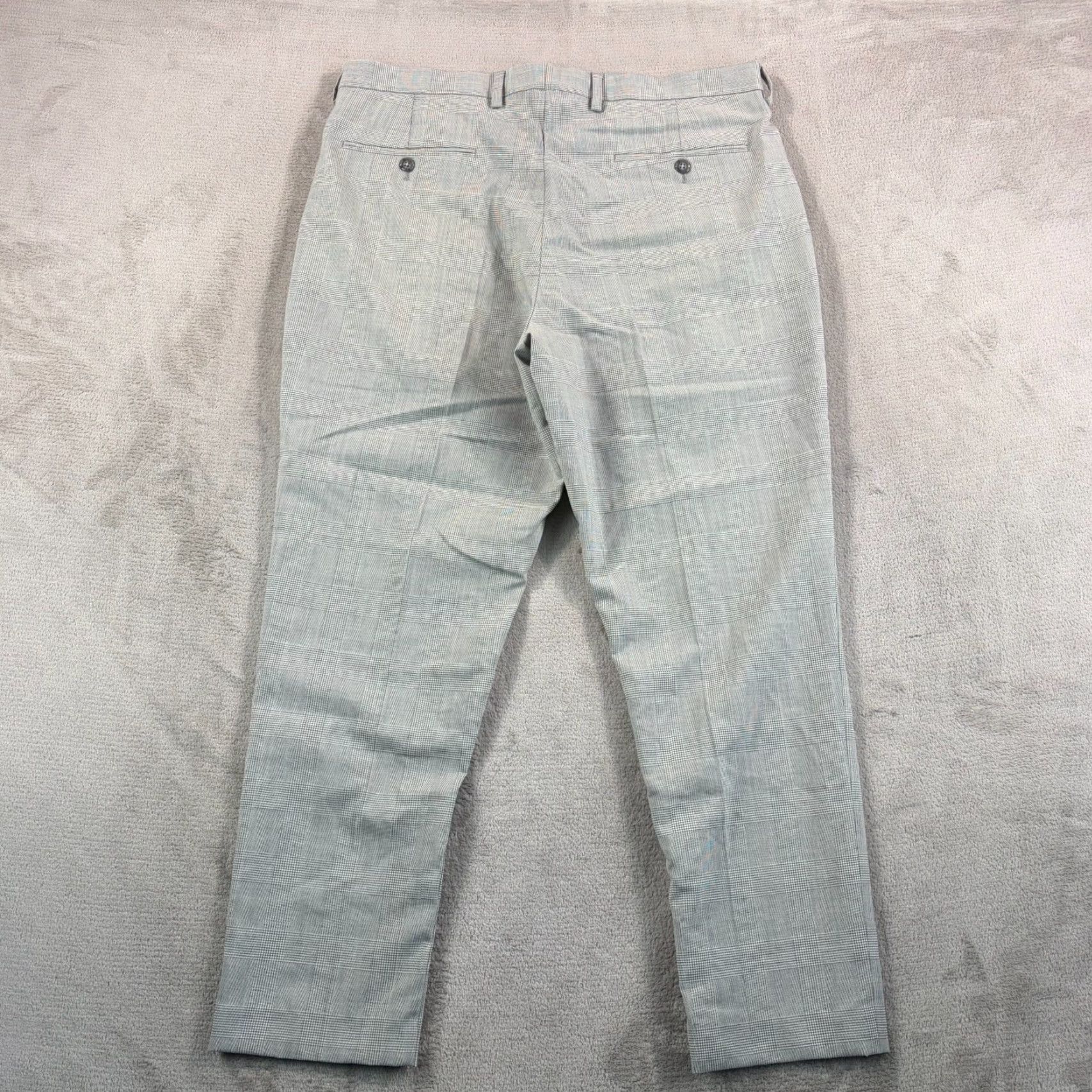 J.Crew J.CREW Kenmare Relaxed-fit Pants Marzotto Wool Grey Men 35x28 NWT Grey Check Dress Pants, Business, Office, Career, Preppy Mens Size US 35 - 7 Thumbnail