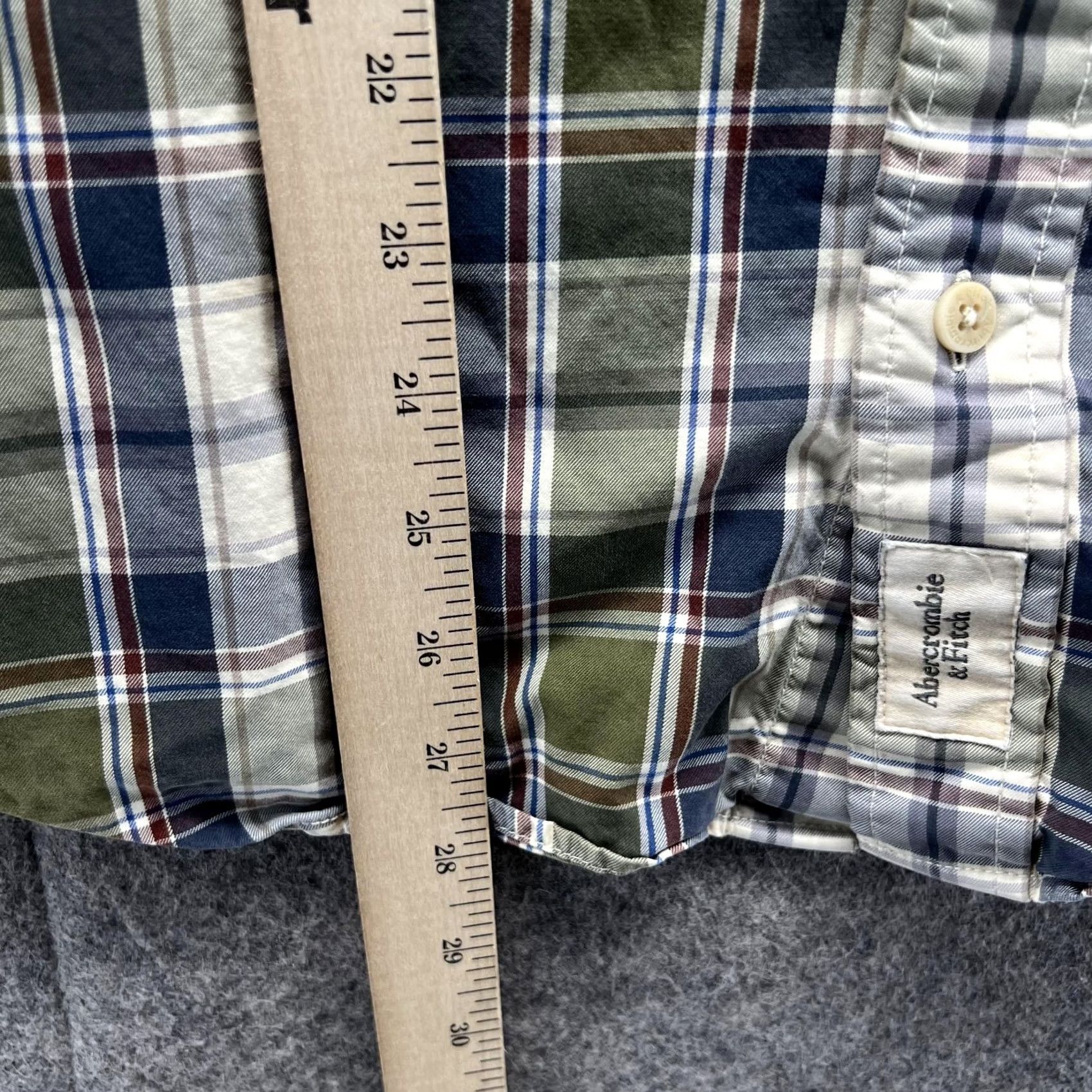 Abercrombie & Fitch Abercrombie & Fitch Shirt Mens Large Green Button-Down Plaid Flannel Size US L / EU 52-54 / 3 - 7 Thumbnail