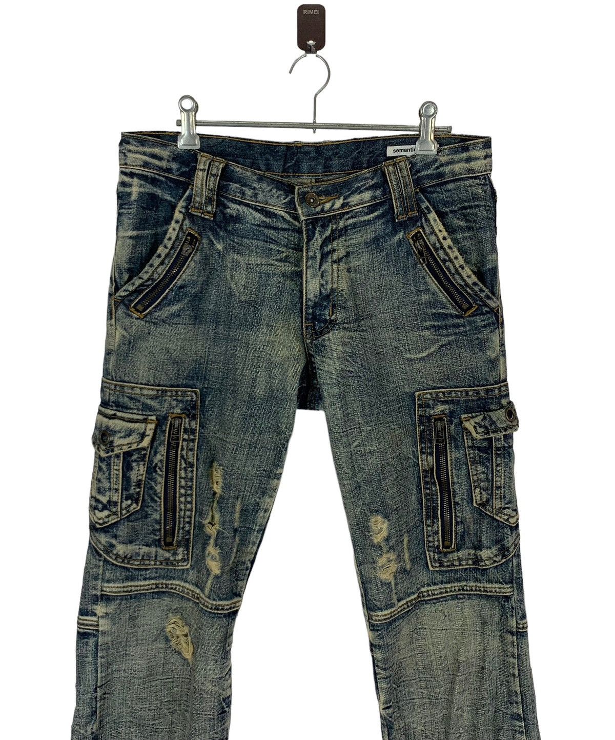 If Six Was Nine VINTAGE SEMANTIC DESIGN DISTRESSED DENIM PANT SIZE 31 Size US 31 - 4 Thumbnail