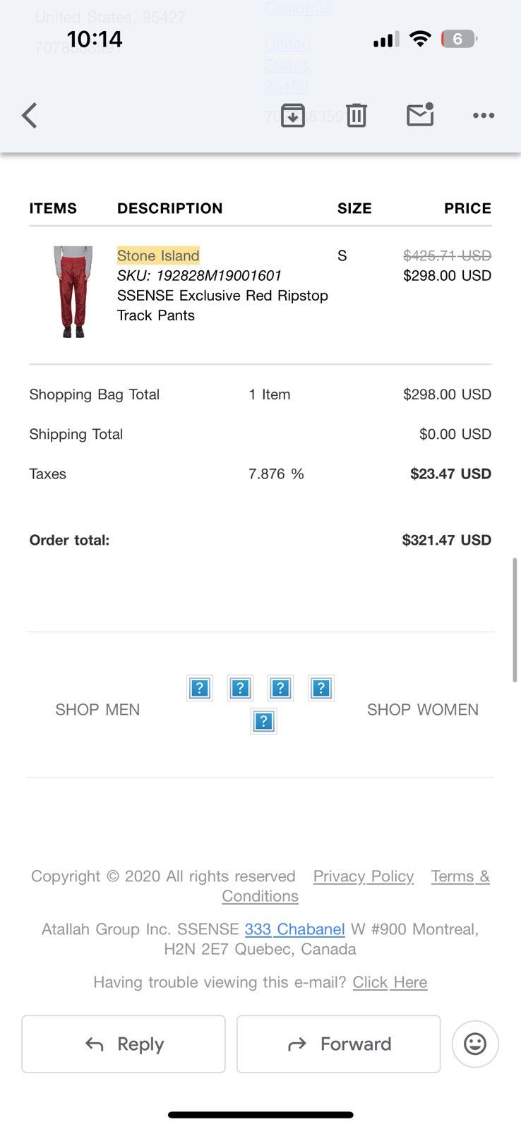 Stone Island SSense exclusive Stone Island red ripstock jogger pants. Size US 32 / EU 48 - 5 Thumbnail