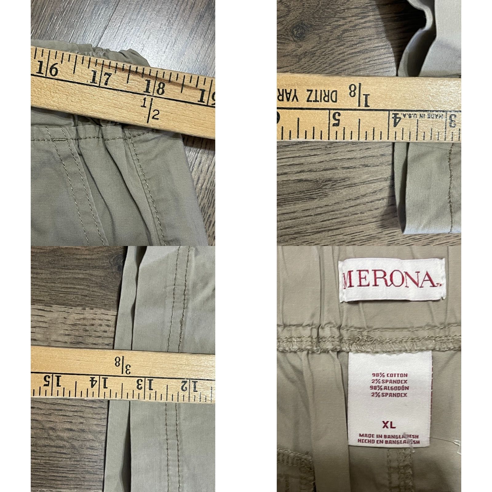 Merona Merona Shorts Men XL Tan Tie Waist Chino Casual Solid Print - Free Return Mens Size US 36 / EU 52 - 8 Thumbnail
