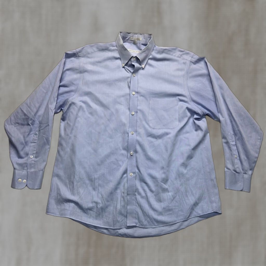 Geoffrey Beene Geoffrey Beene Shirt Button-Up Adults XL Blue Solid Long Sleeve Men’s 17.5 34/35 Size US XL / EU 56 / 4 - 1 Thumbnail
