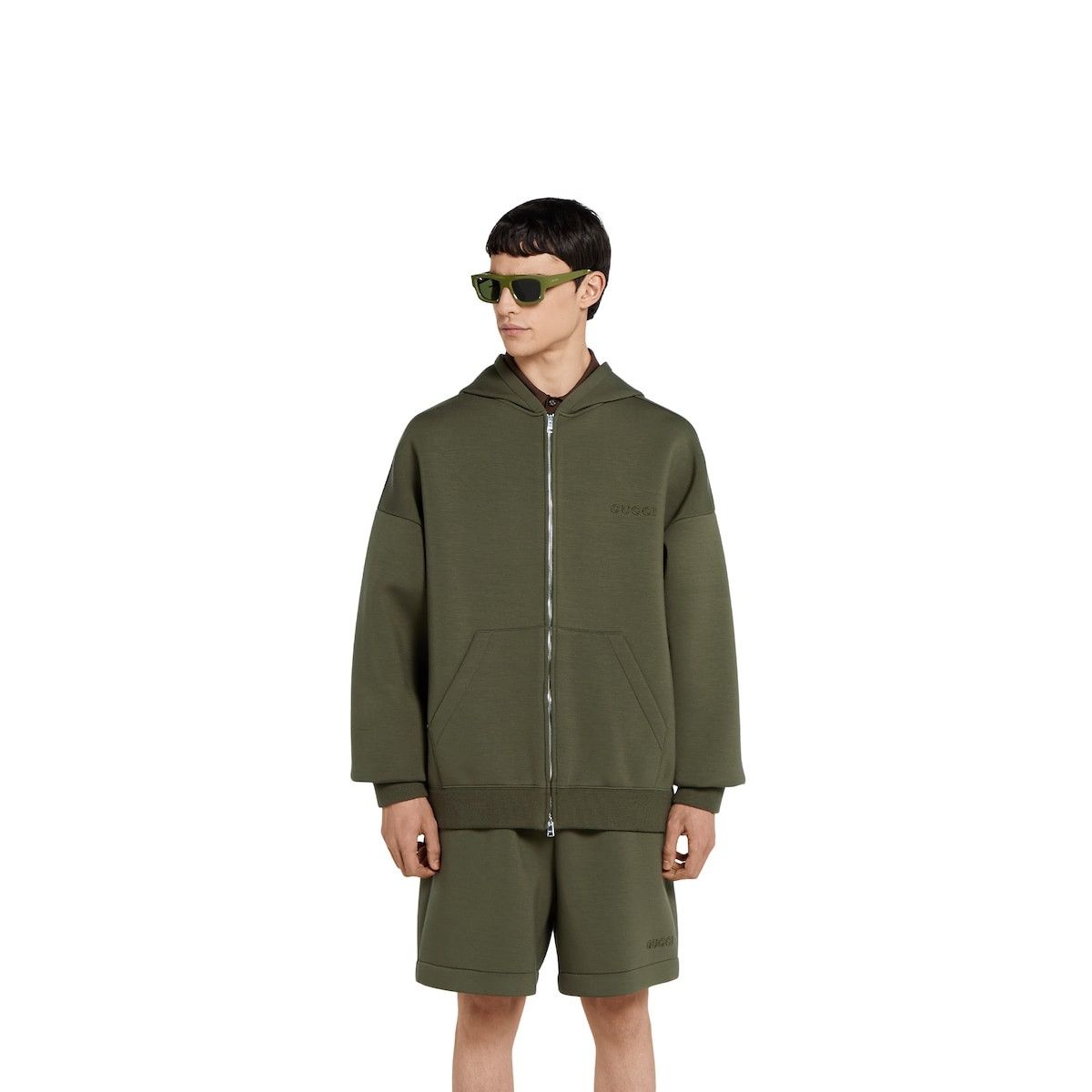 Gucci o1s1wg110925 Embroidered Hooded Jersey Sweatshirt Dark Green Size US XS / EU 42 / 0 - 3 Thumbnail