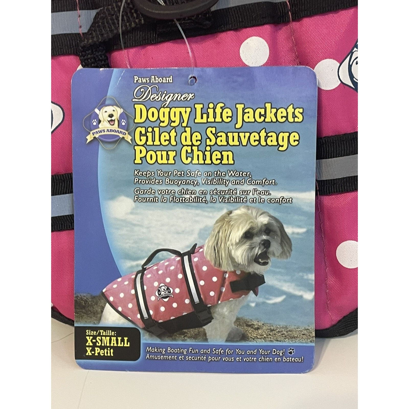 The Unbranded Brand Paws Aboard Dog Life Jacket XS & Matching 5ft Leash Small Size US S / EU 44-46 / 1 - 9 Thumbnail