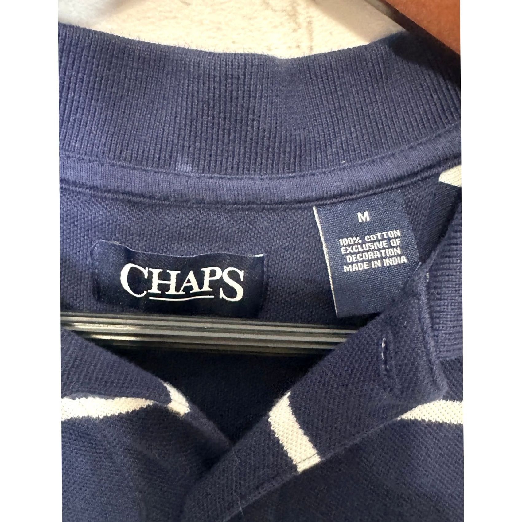Chaps Chaps Polo Shirt Striped Short Sleeve Navy Green White Blue Logo Embroidered Casual Activewear Mens M Size US M / EU 48-50 / 2 - 7 Thumbnail