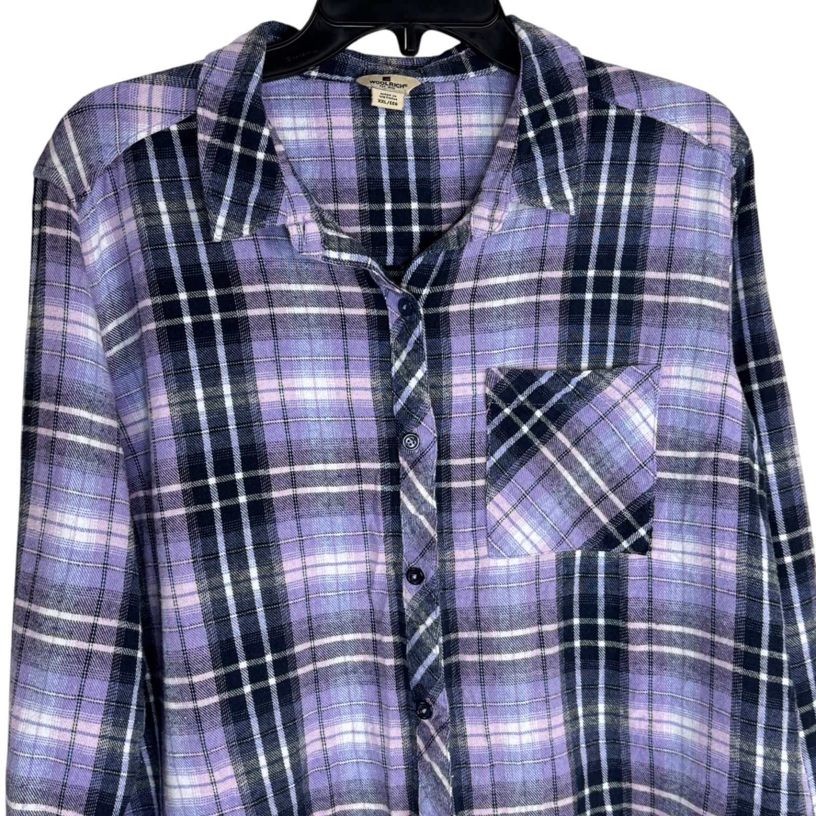 Other Woolrich Plaid Flannel Shirt XXL Purple Black Long Sleeve Size XXL / US 16-18 / IT 52-54 - 11 Thumbnail