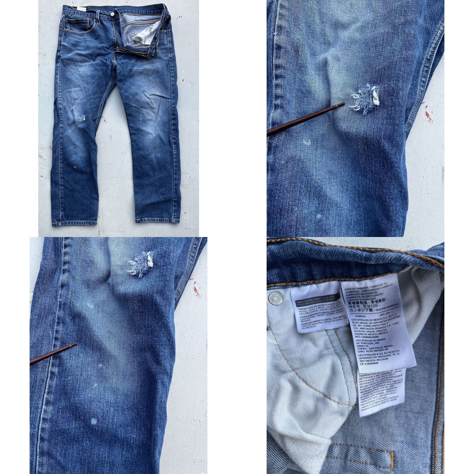 Levi's Levi's Jeans Blue Straight Leg 34x34 502 Icon Denim Athletic Stretch Slim Men’s Size US 34 / EU 50 - 8 Thumbnail