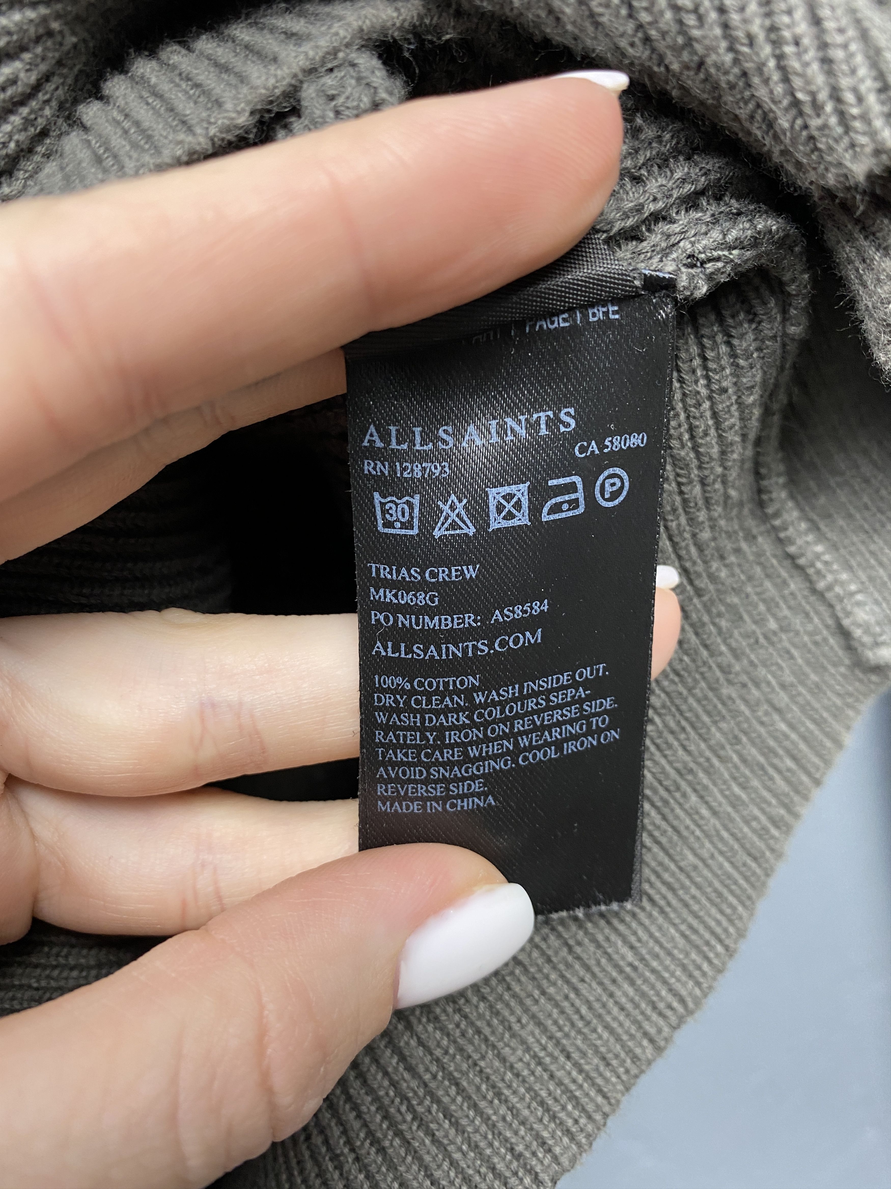 Allsaints Allsaints Mens Trias Crew Neck Knit Sweater Size US XS / EU 42 / 0 - 5 Thumbnail