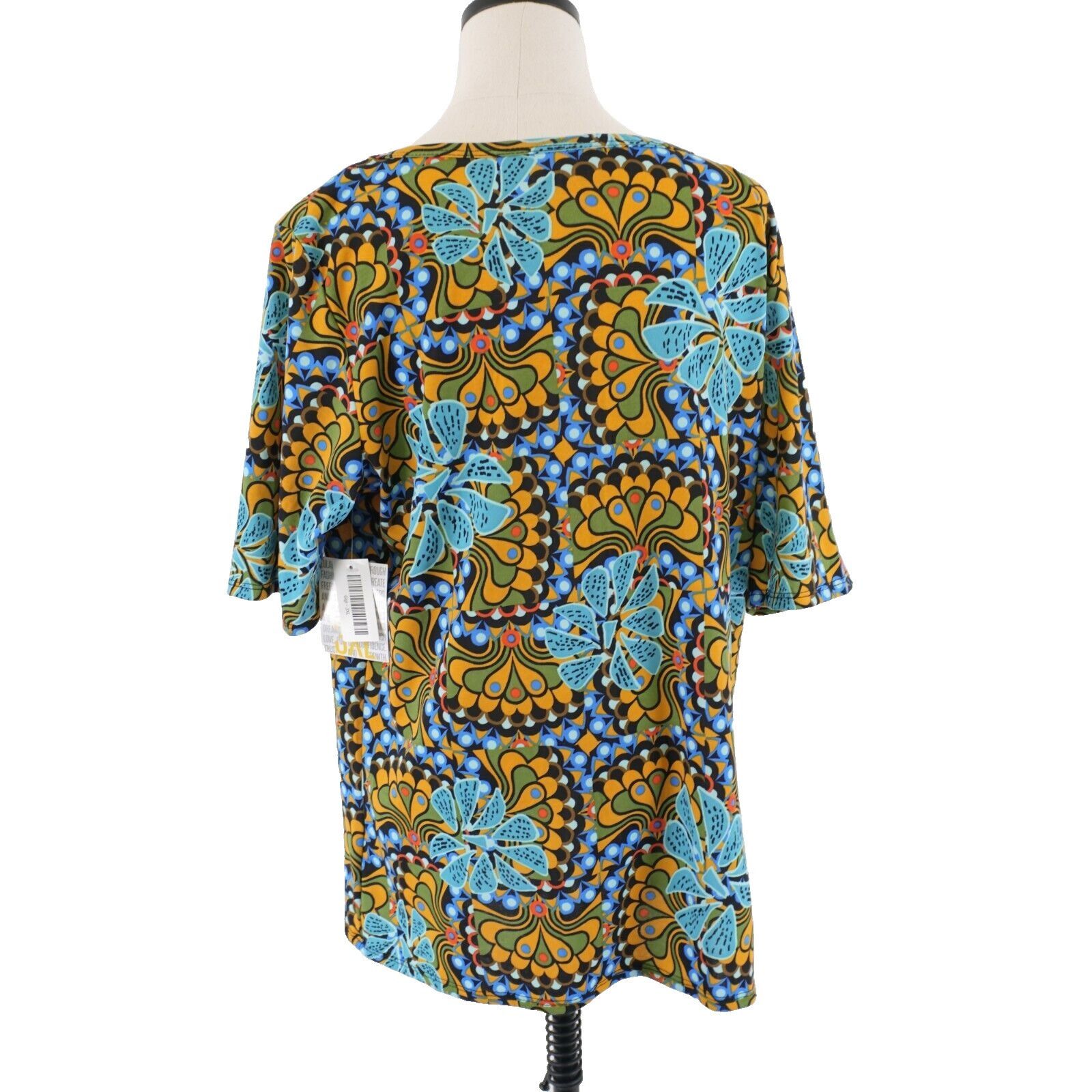 Designer NEW Lularoe Gigi 3XL Short Sleeve Teal Orange Green Floral B Size 3XL / US 20-22 - 6 Thumbnail