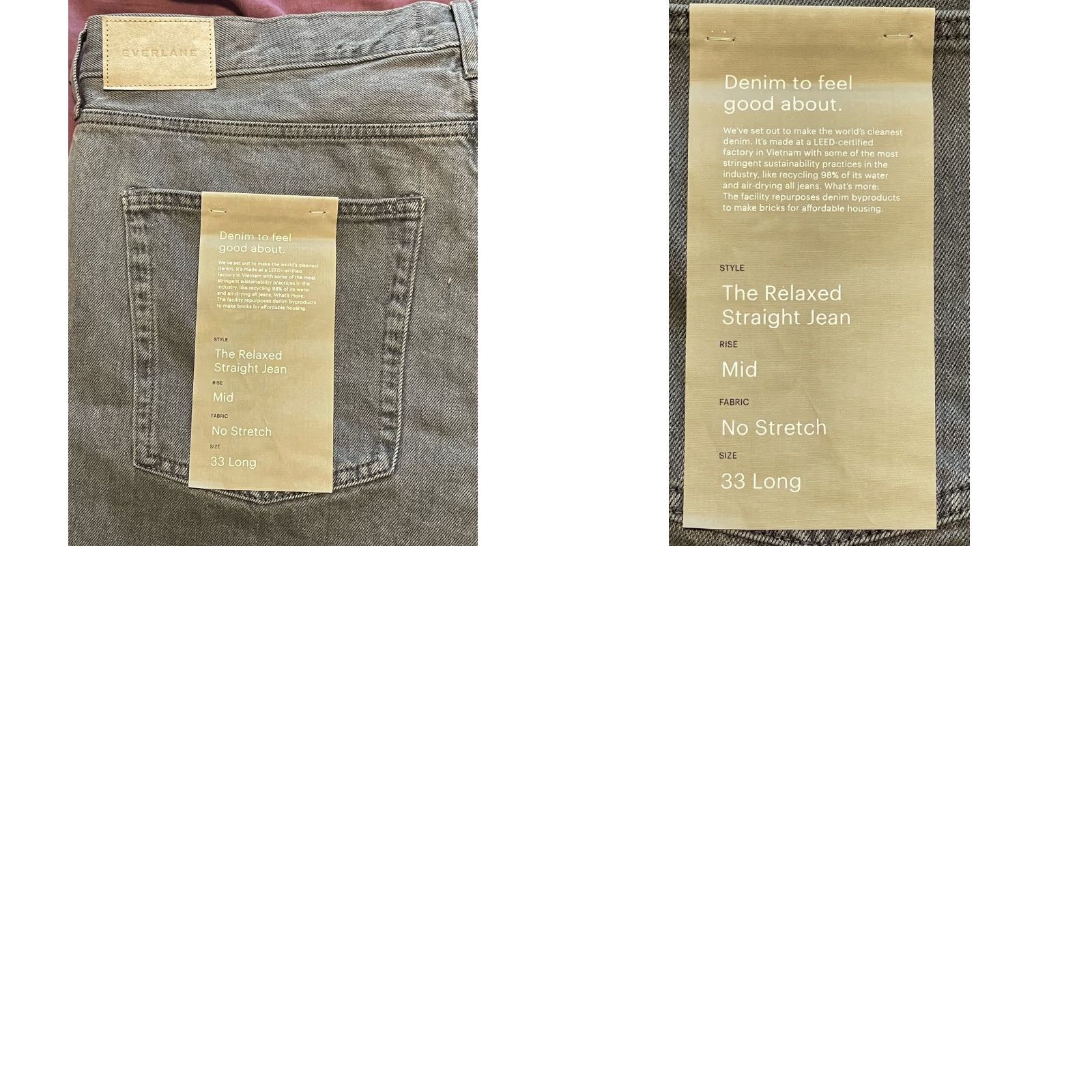Everlane VINTAGE Everlane Relaxed Straight Jeans Woman Tall 33 Long Gray Jeans Straight 40 Waist 30 Inseam Size 24" / US 00 / IT 34 - 8 Thumbnail