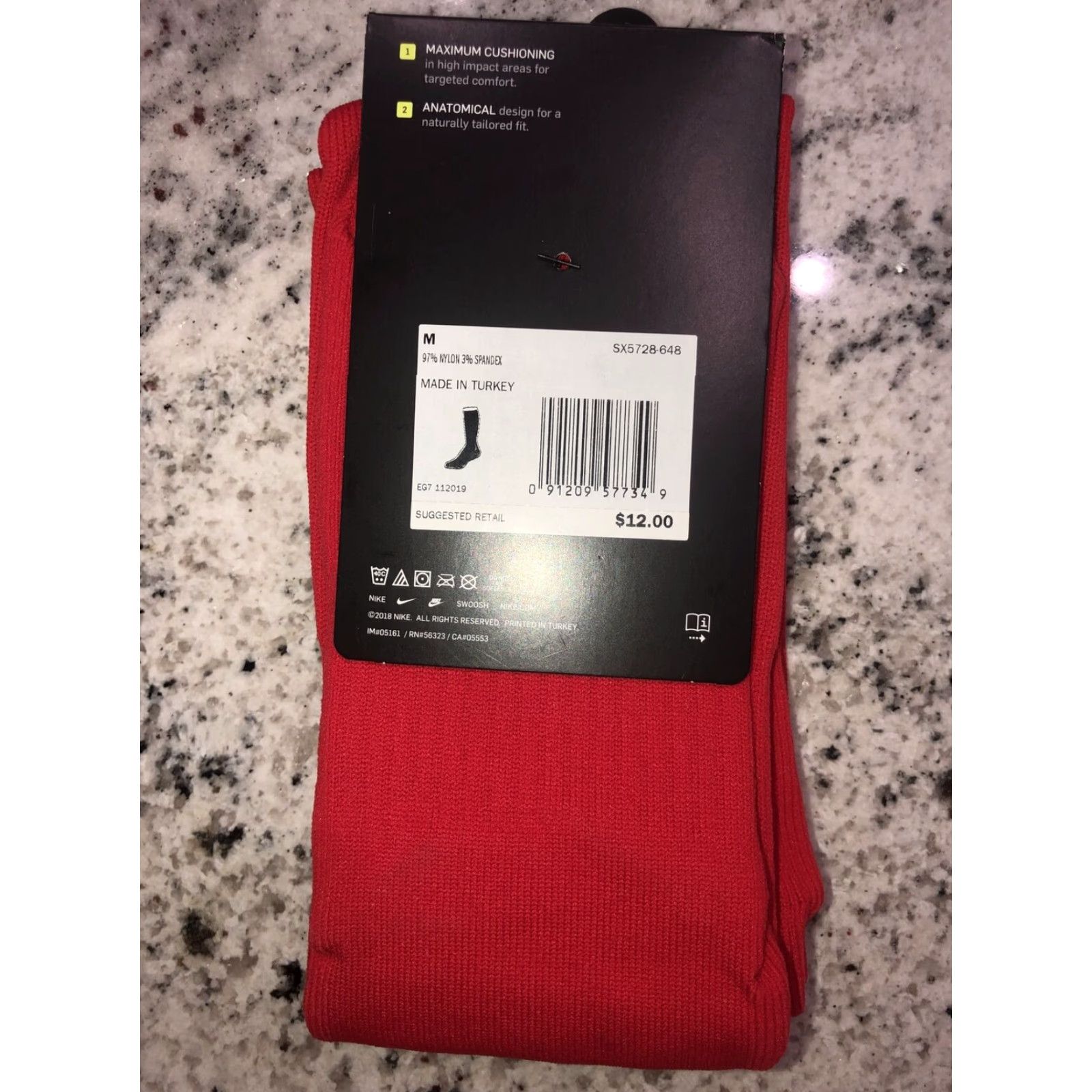 Nike Nike Socks Men Knee High Red Classic Style M (6-8) Size ONE SIZE - 4 Thumbnail