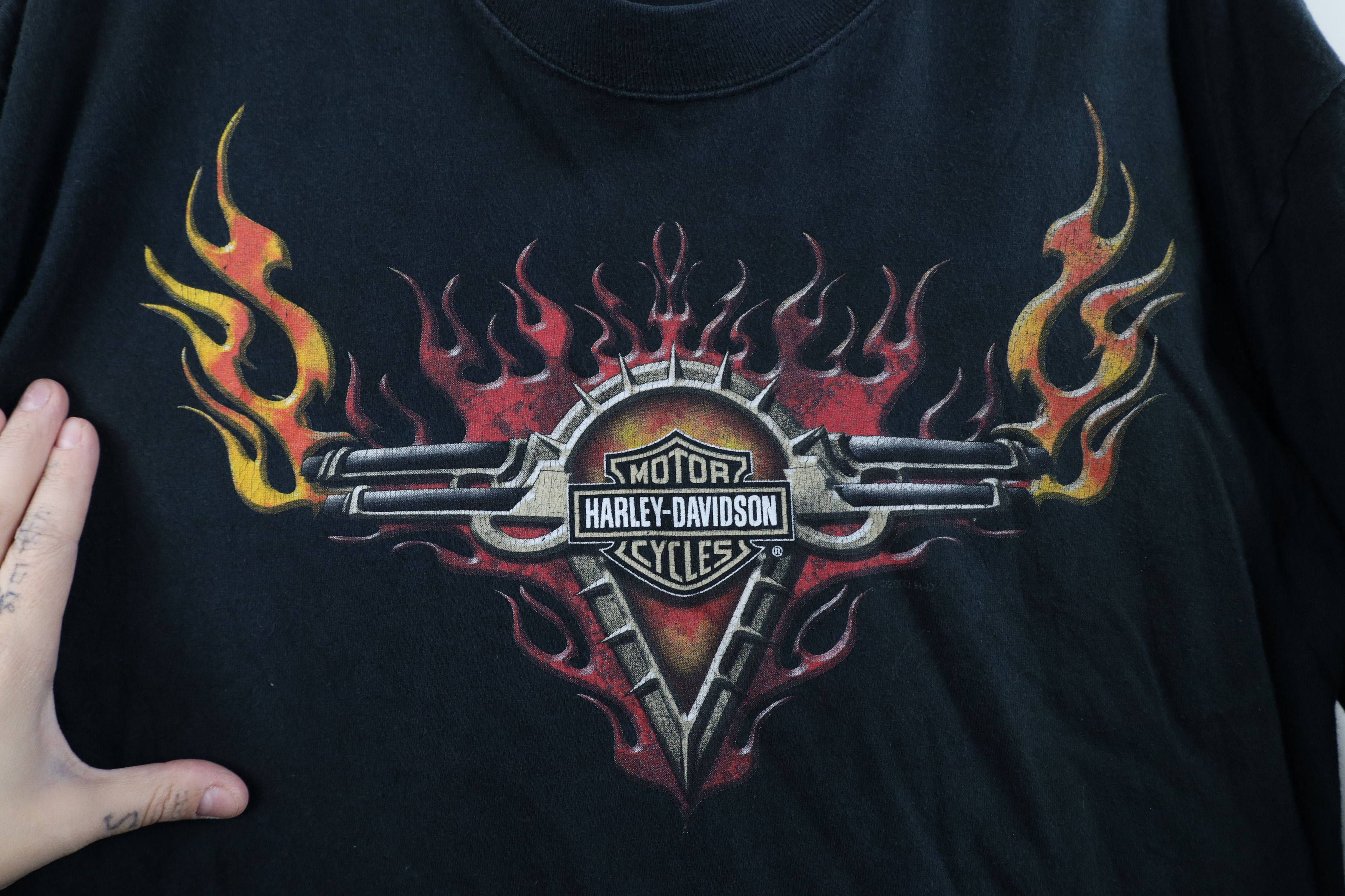 Harley Davidson Vintage Harley Davidson Flames Long Sleeve T-Shirt Black Size US M / EU 48-50 / 2 - 4 Thumbnail