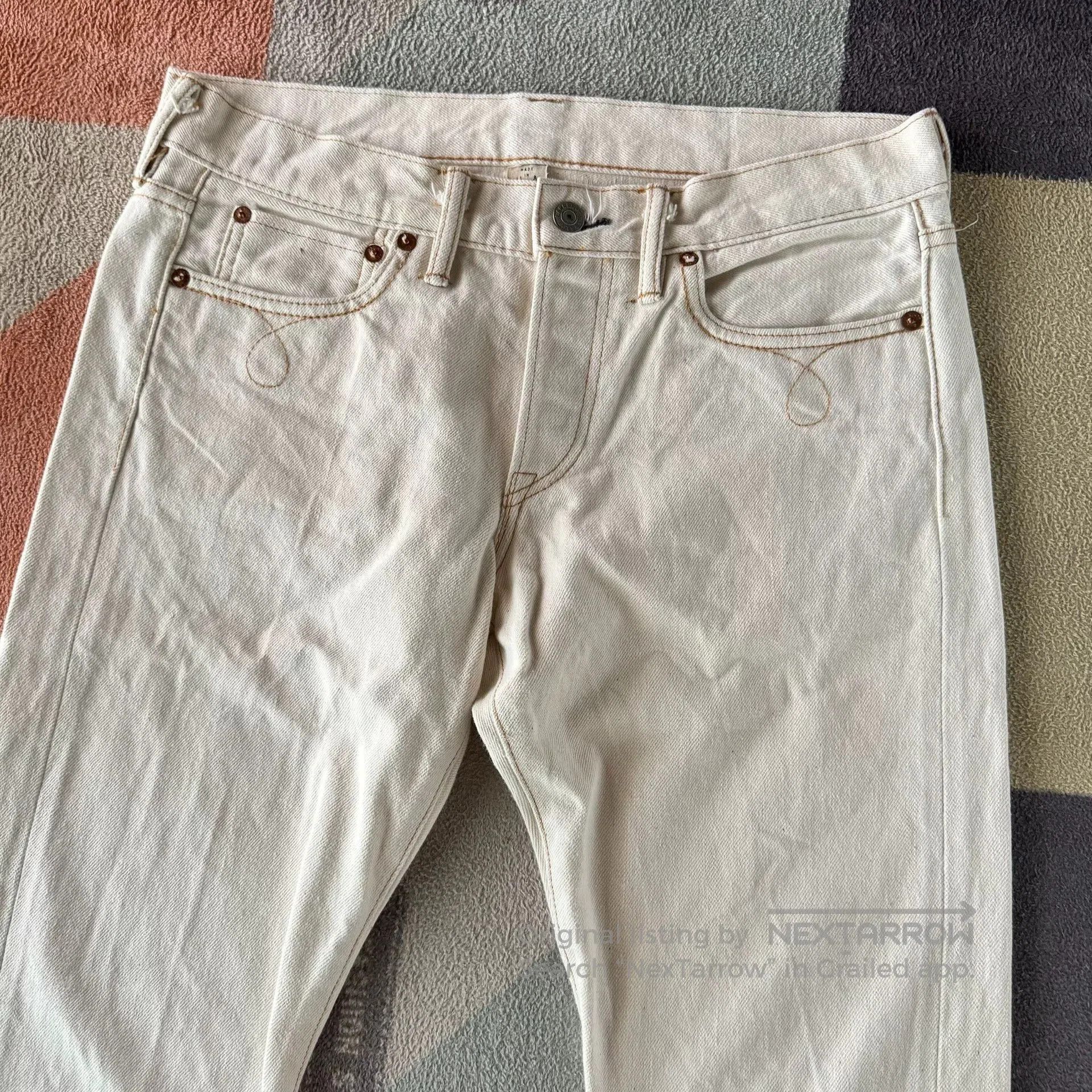 RRL Ralph Lauren RRL Slim Boot Cut White Jeans. Size 29" - 2 Thumbnail