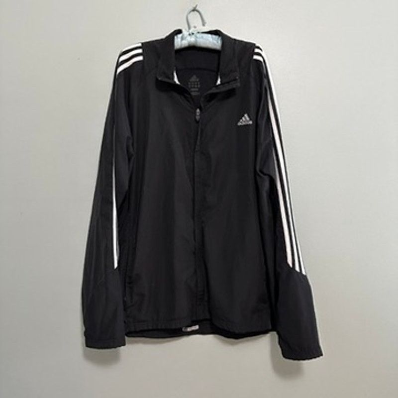Adidas adidas black classic three stripe windbreaker jacket size XL Size US XL / EU 56 / 4 - 2 Thumbnail