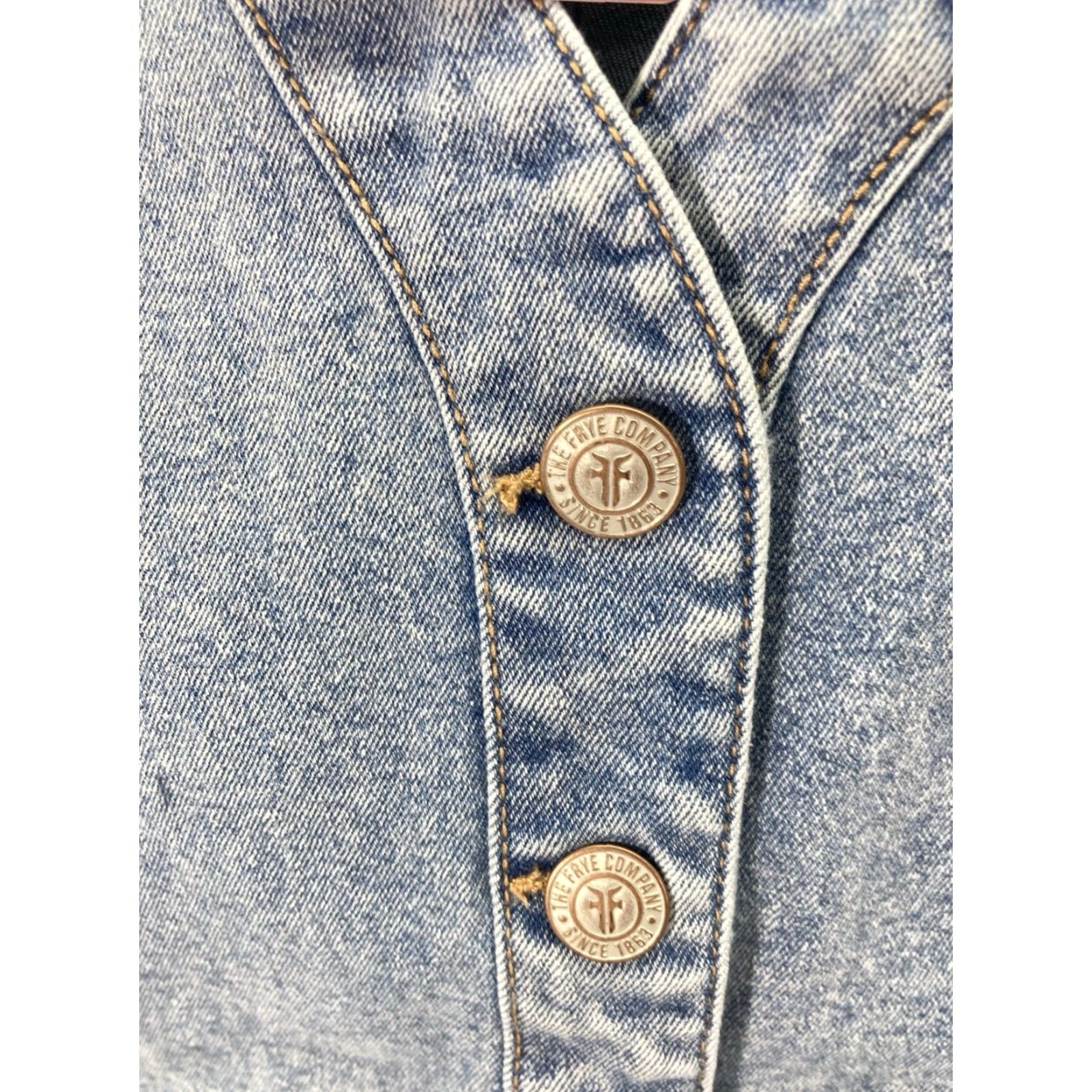 Frye Frye Denim Dress Women XL Blue Metal Button Cotton Stretch Light Wash NWT Dress Midi A-Line Casual Vintage No Mens Womens Girls Size XL / US 12-14 / IT 48-50 - 4 Thumbnail