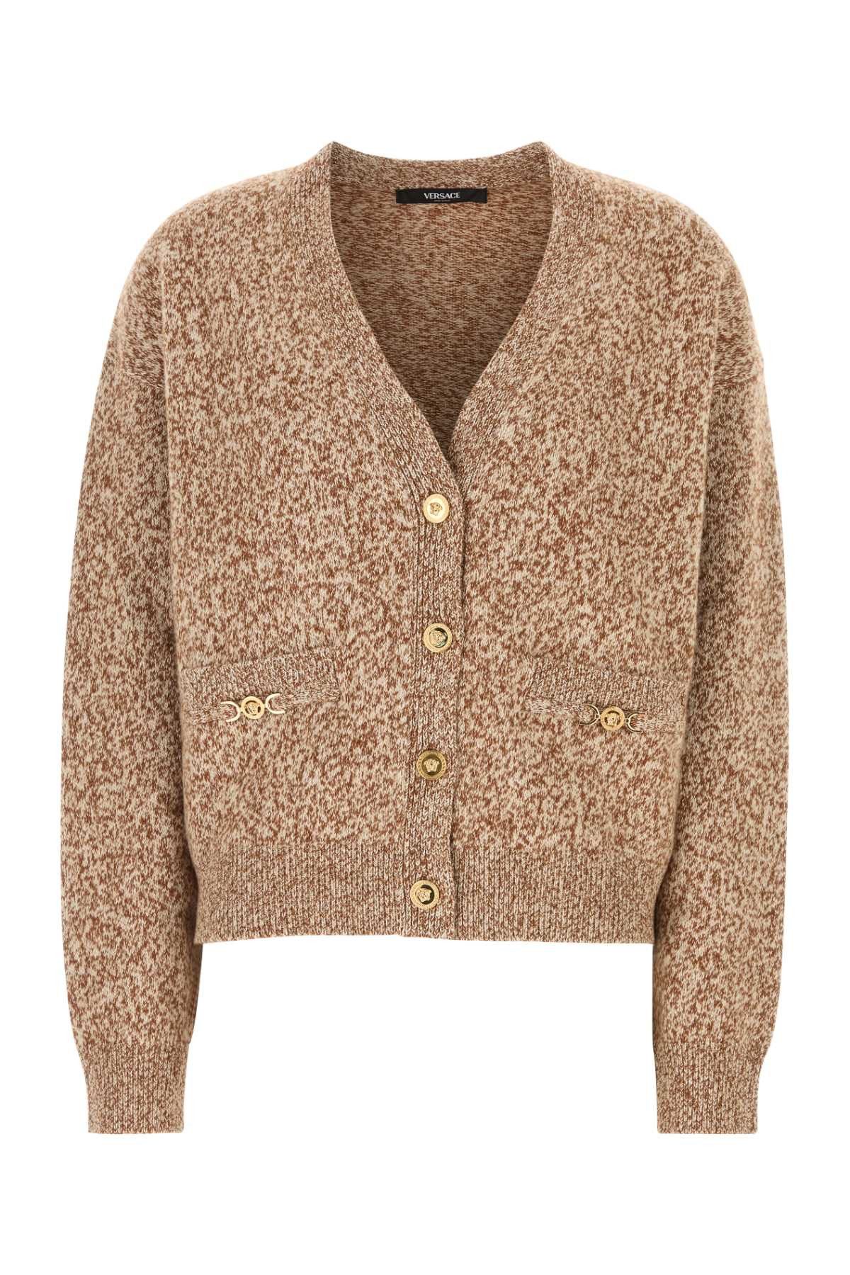 Versace Two-Tone Wool Blend Cardigan Size S / US 4 / IT 40 - 1 Thumbnail