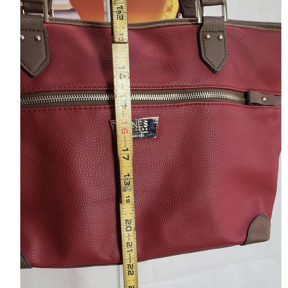 Jones New York Jones New York Red Brown Zip Tote Handbag Size ONE SIZE - 8 Thumbnail