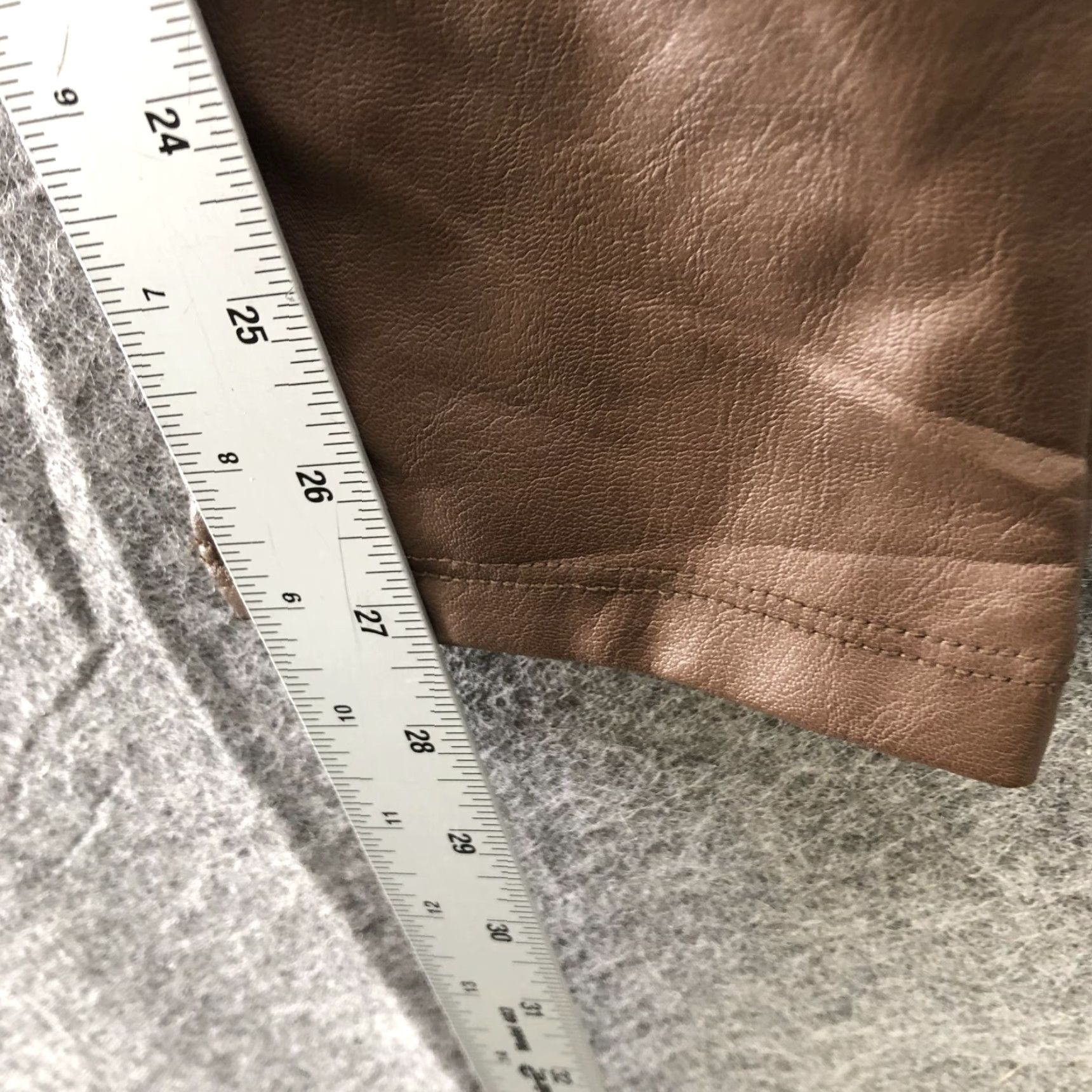 Vintage Kendal + Kyle Womens M Faux Leather Leggings Brown Stretchy Size 32" / US 10 / IT 46 - 7 Thumbnail
