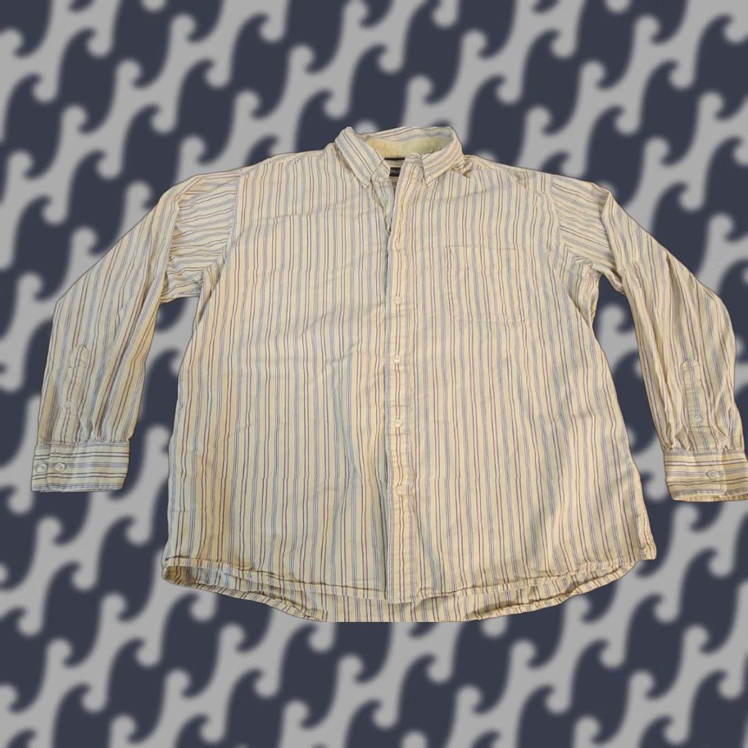 Vintage ST Johns Bay Mens XL Button Up Dress Shirt Casual Cotton Long Sleeve Striped Size US XL / EU 56 / 4 - 1 Thumbnail