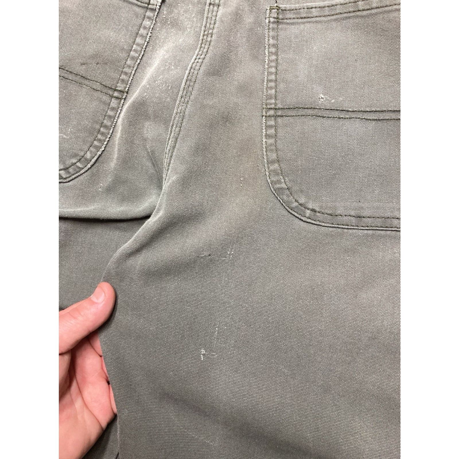 Dickies VINTAGE Dickies Cargo Pants Canvas Wide-Leg Green 37x33 Mens Baggy Carpenter Jeans Skater Style Size US 37 - 3 Thumbnail