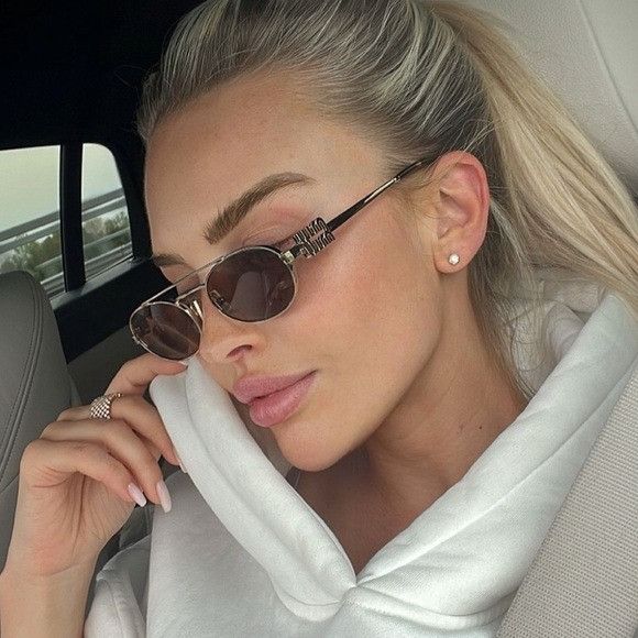 Miu Miu NEW MIU MIU MU54ZS 5AK30C WOMEN SUNGLASSES SMU 54Z GOLD OVAL Size ONE SIZE - 1 Thumbnail