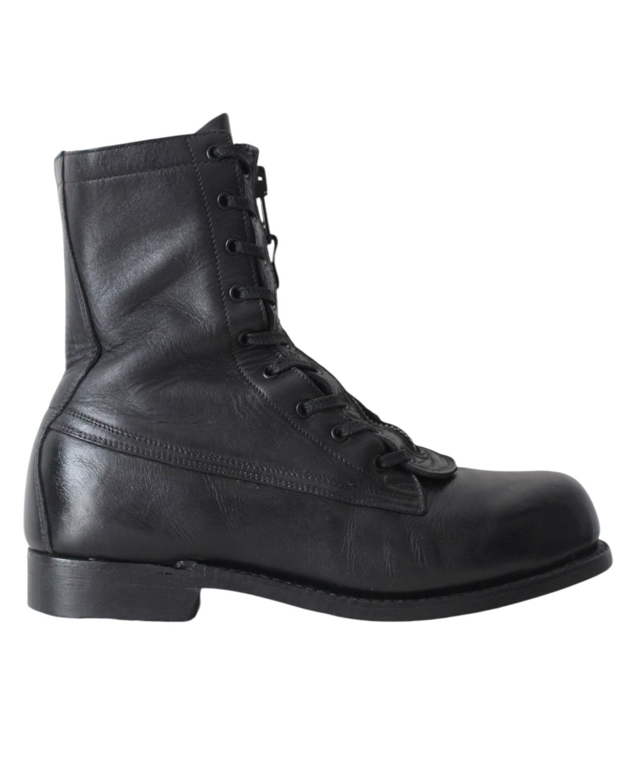 If Six Was Nine 1989 US ARMY BLACK LEATHER FRONT-ZIP COMBAT BOOTS Size US 9 / EU 42 - 3 Thumbnail