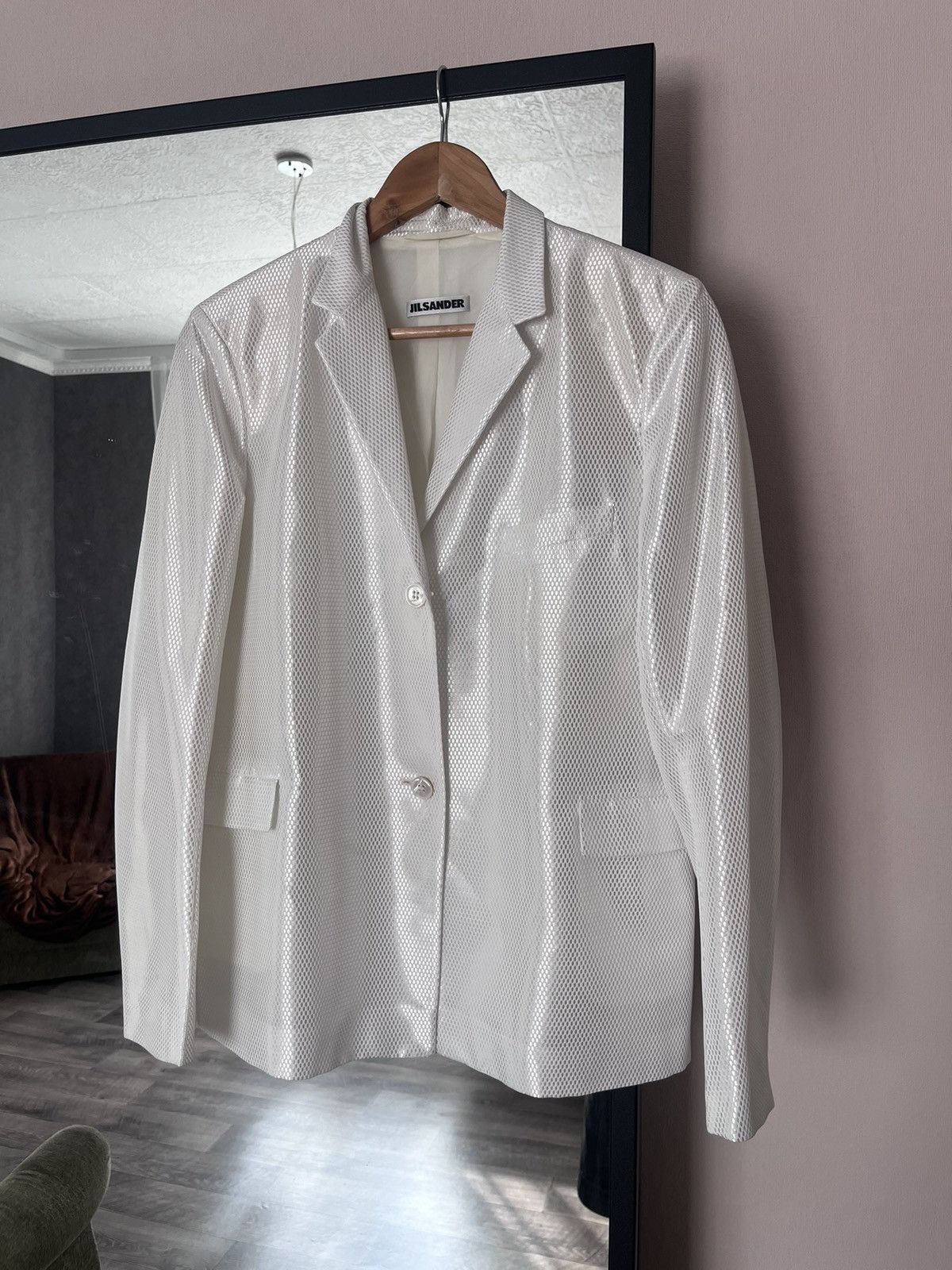 Jil Sander Jil Sander 2 Buttons White Blazer Size S / US 4 / IT 40 - 1 Thumbnail