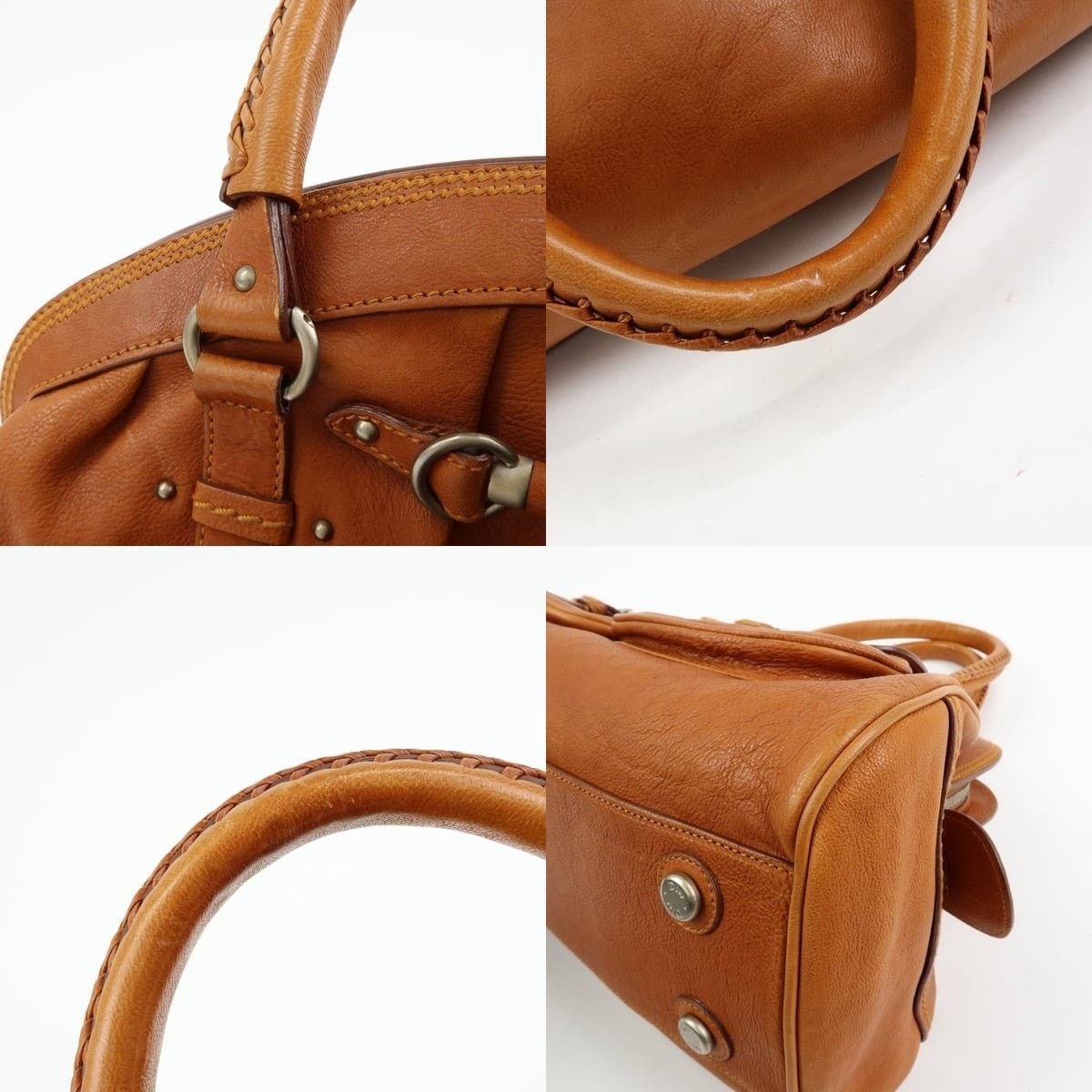 Christian Dior Monsieur Christian Dior Gaucho Doctor's Bag Calfskin Satchel Tan Size ONE SIZE - 4 Thumbnail