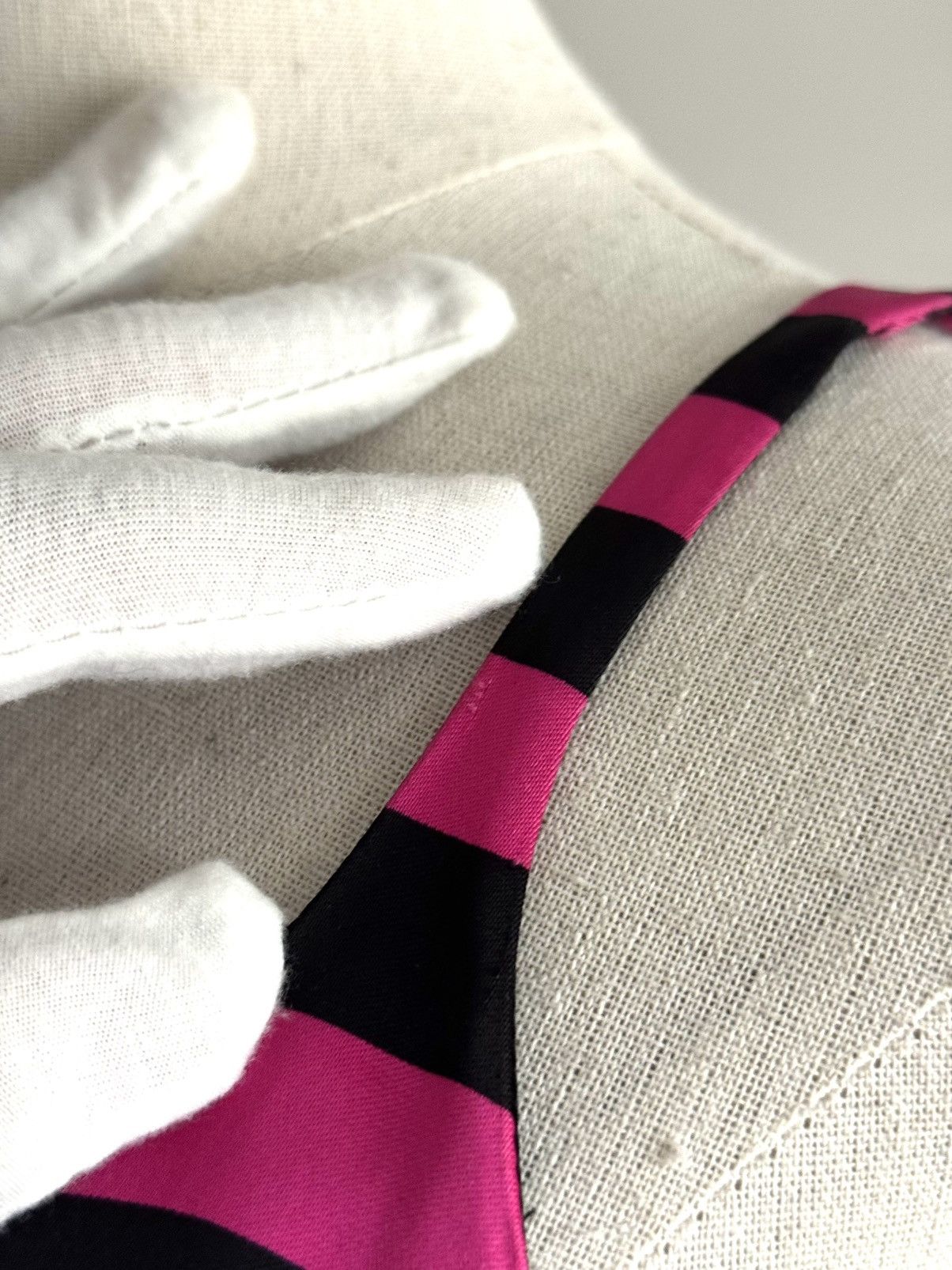 Prada Prada Spring 2011 pink and black striped satin dress Size S / US 4 / IT 40 - 8 Thumbnail