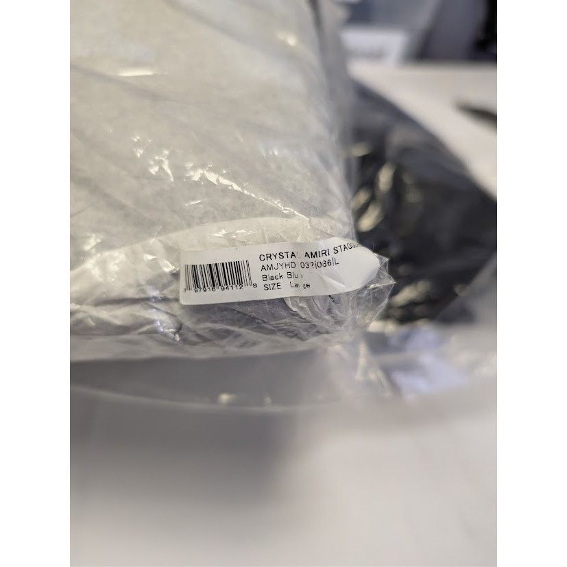 Amiri o1rshd1 Crystal Amiri Staggered Hoodie in Black/Blue Large Size US L / EU 52-54 / 3 - 18 Thumbnail