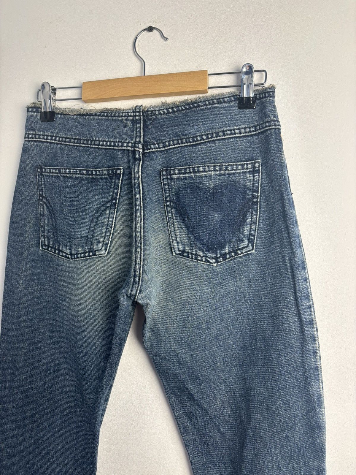 Japanese Brand Vintage Y2K Lowrise Flare Washed Jeans Size 28" / US 6 / IT 42 - 10 Thumbnail