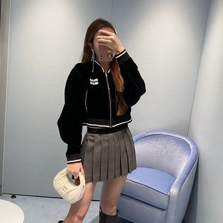 Miu Miu MIU MIU logo embroidery short zip jacket 38 Size XS / US 0-2 / IT 36-38 - 8 Thumbnail
