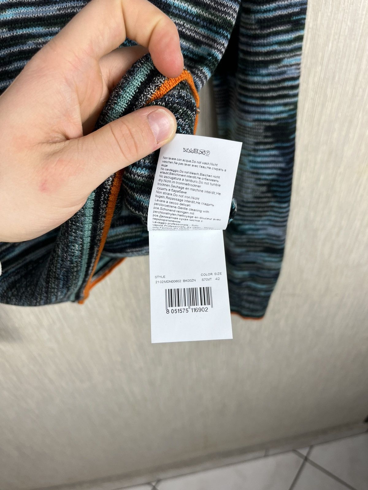 Missoni Missoni wool colorful thin sweater turtleneck patterned Size M / US 6-8 / IT 42-44 - 16 Thumbnail