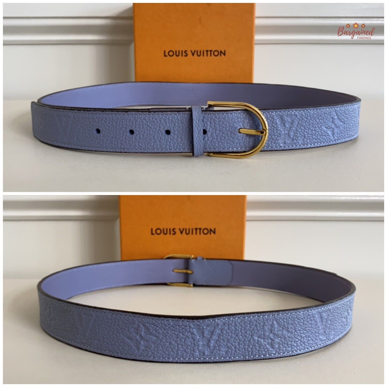 Louis Vuitton Louis Vuitton Blue Monogram Empreinte Leather Sun Belt Size ONE SIZE - 6 Thumbnail