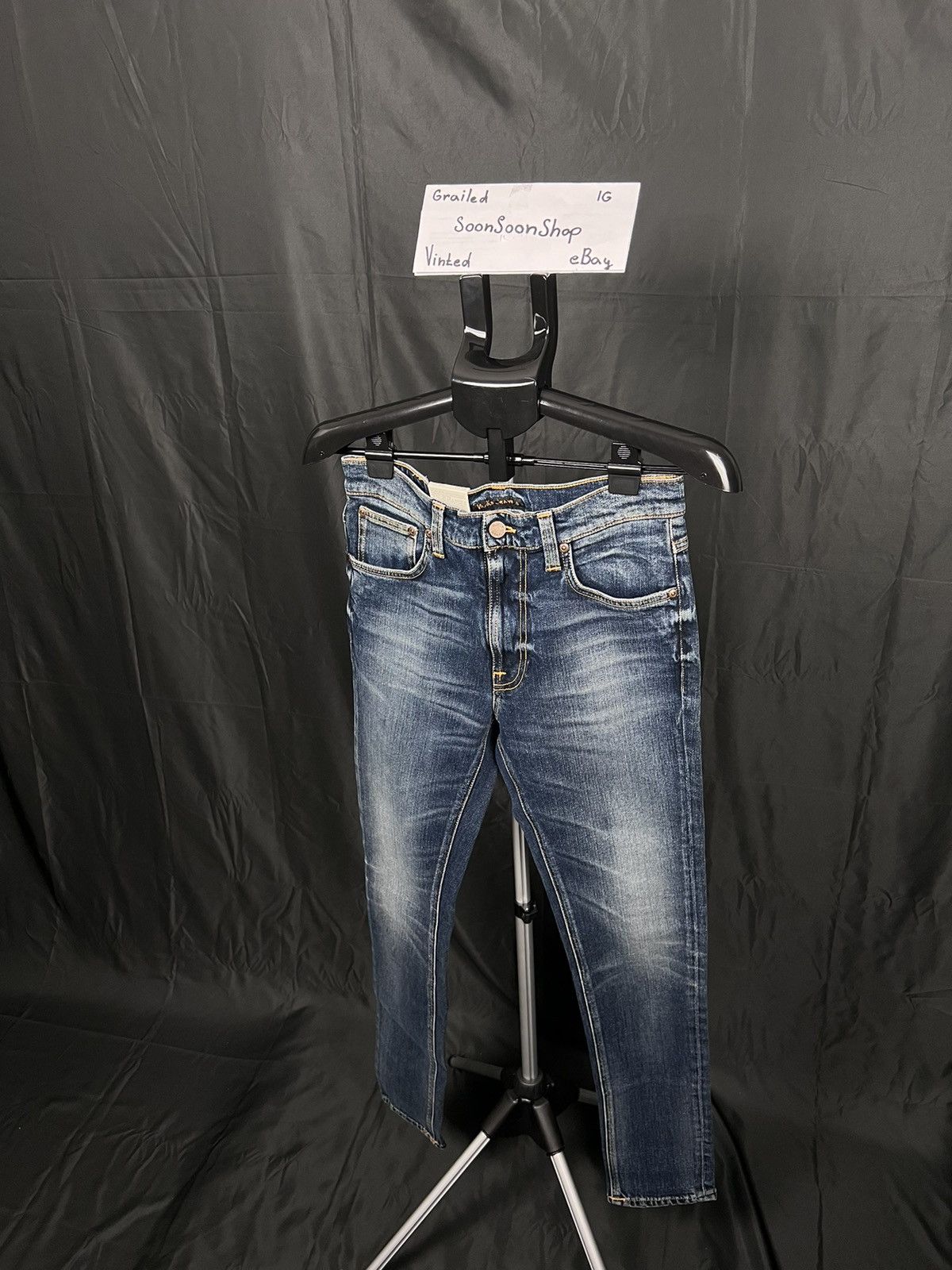 Designer × Nudie Jeans 🔴 DSWT SAMPLE Nudie jeans Lean Dean Deep Dark Indigo Size US 30 / EU 46 - 2 Thumbnail
