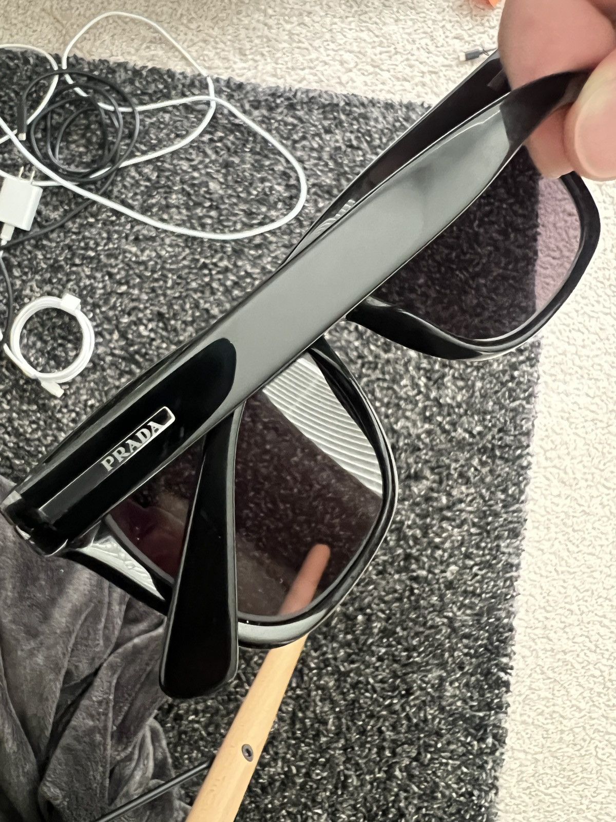 Men Prada Sunglasses Black Frames.