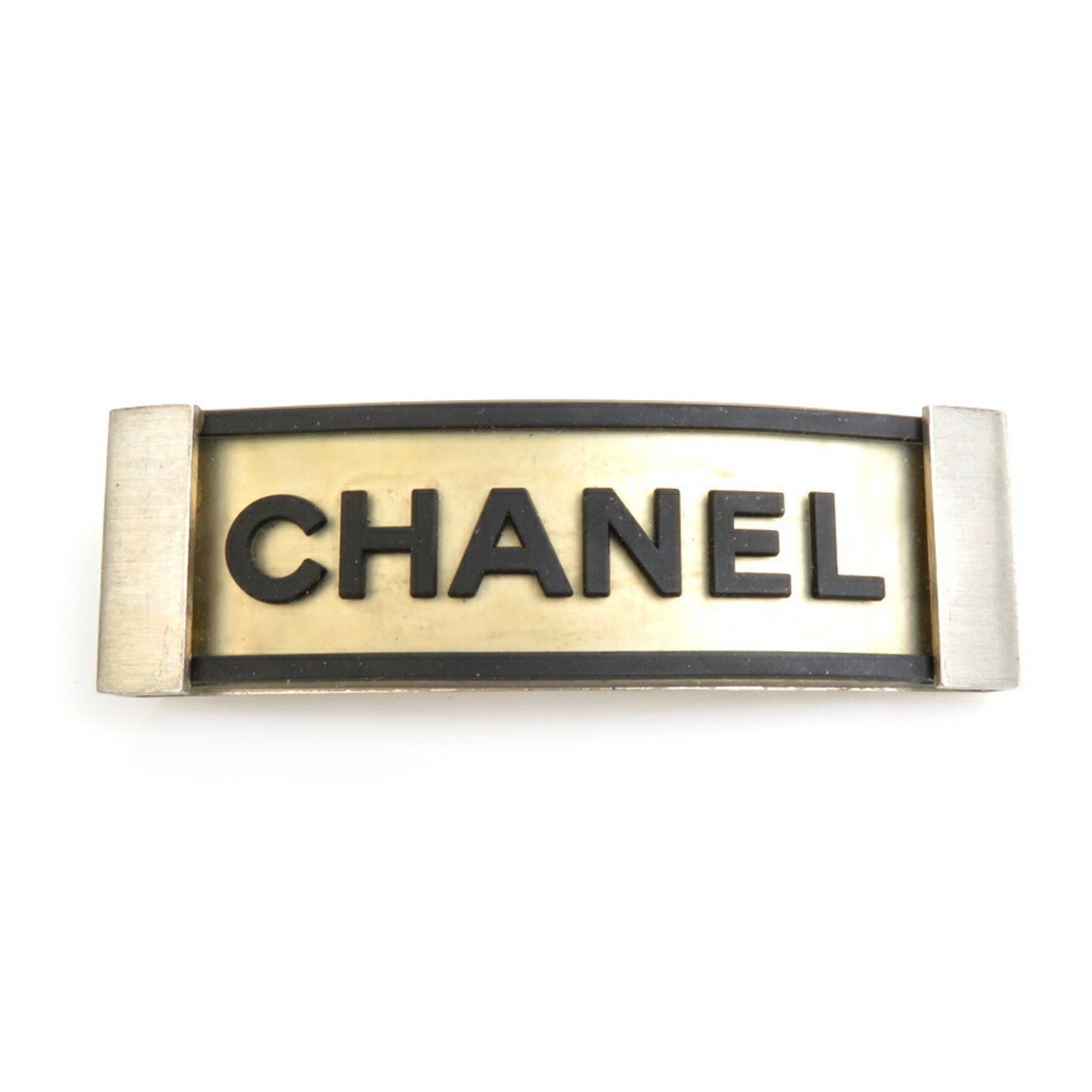 image of Chanel Valletta Logo Metal/rubber Silver/black Ladies, Women's