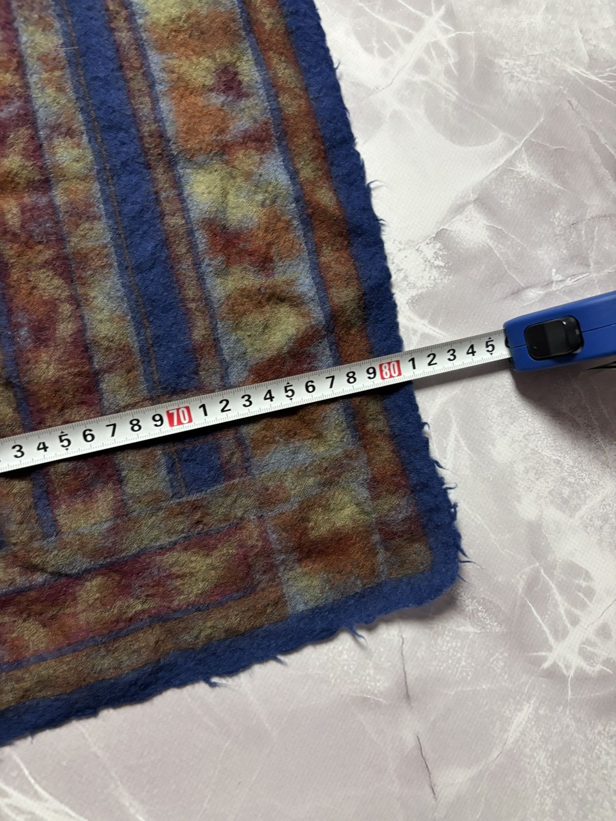 Japanese Brand VTG JAGO Wool Scarf Made in Japan Square Multicolor 76x80 Size ONE SIZE - 8 Thumbnail