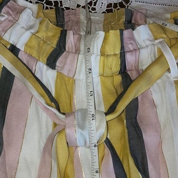 Designer Beige by ECI 2 piece Embellished Striped Colored Rayon Belte Size 34" / US 12 / IT 48 - 14 Thumbnail