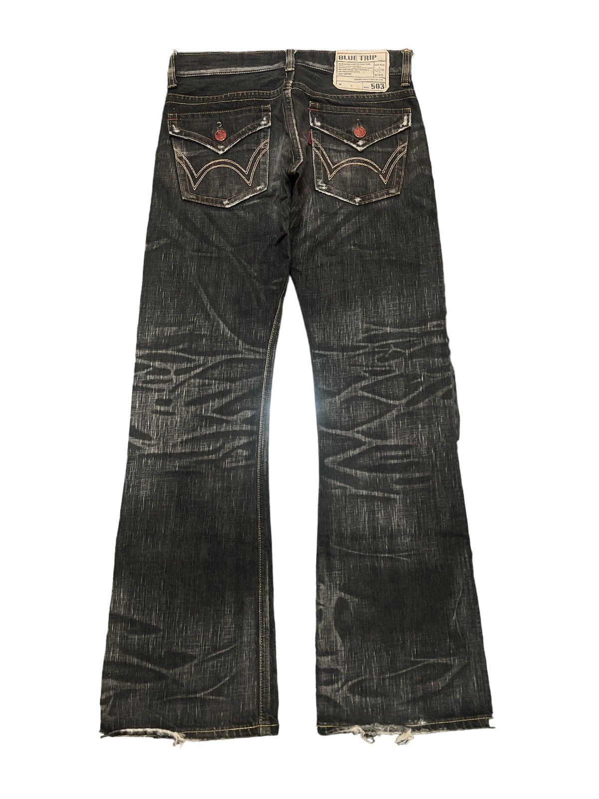 Japanese Brand FLARED💥RARE COLOUR EDWIN 503 DISTRESSED DENIM PANT Size US 29 - 7 Thumbnail