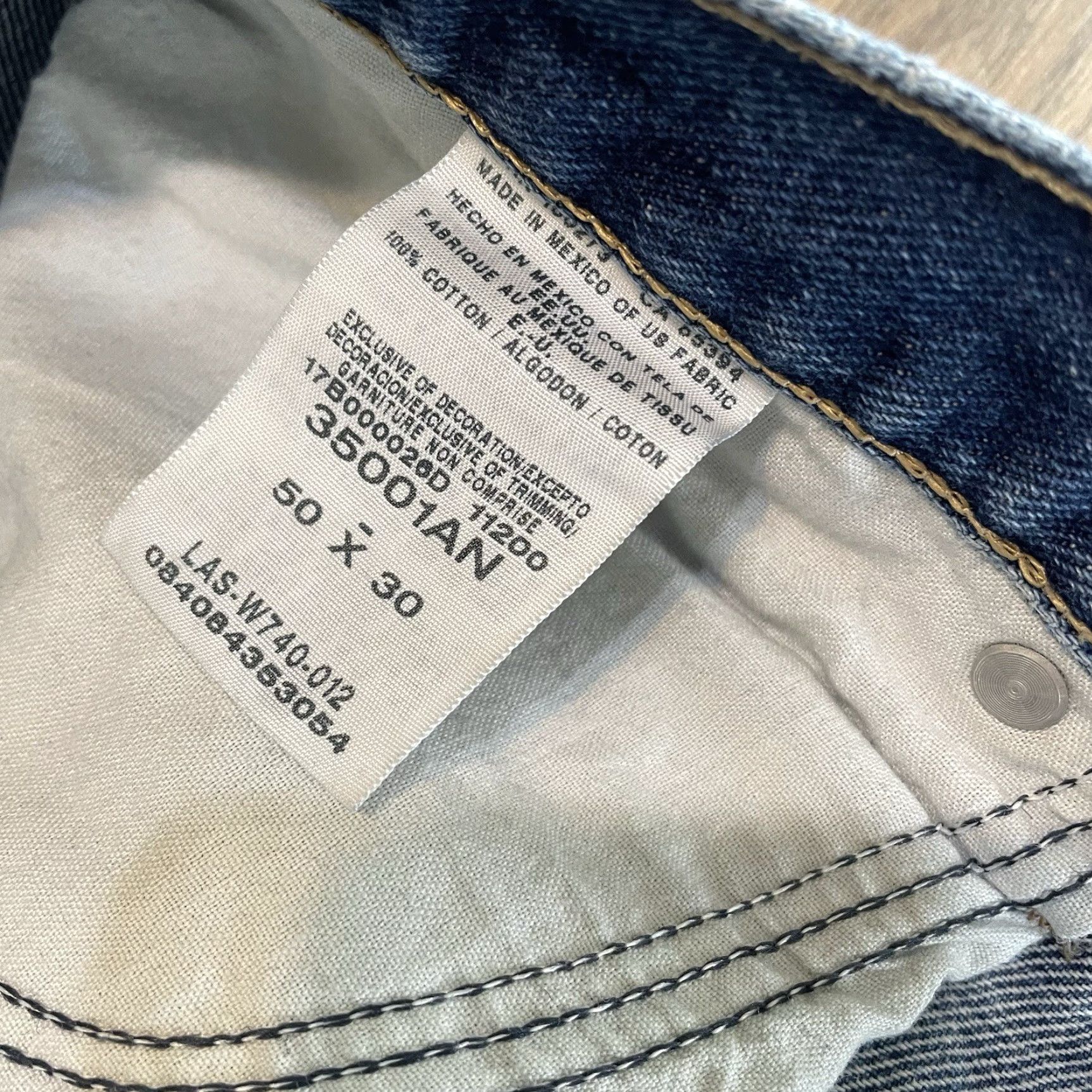 Wrangler Wrangler Rugged Wear Men's 50x30 Relaxed Fit Distressed Blue Denim Jeans Straight Cowboy Size US 34 / EU 50 - 2 Thumbnail