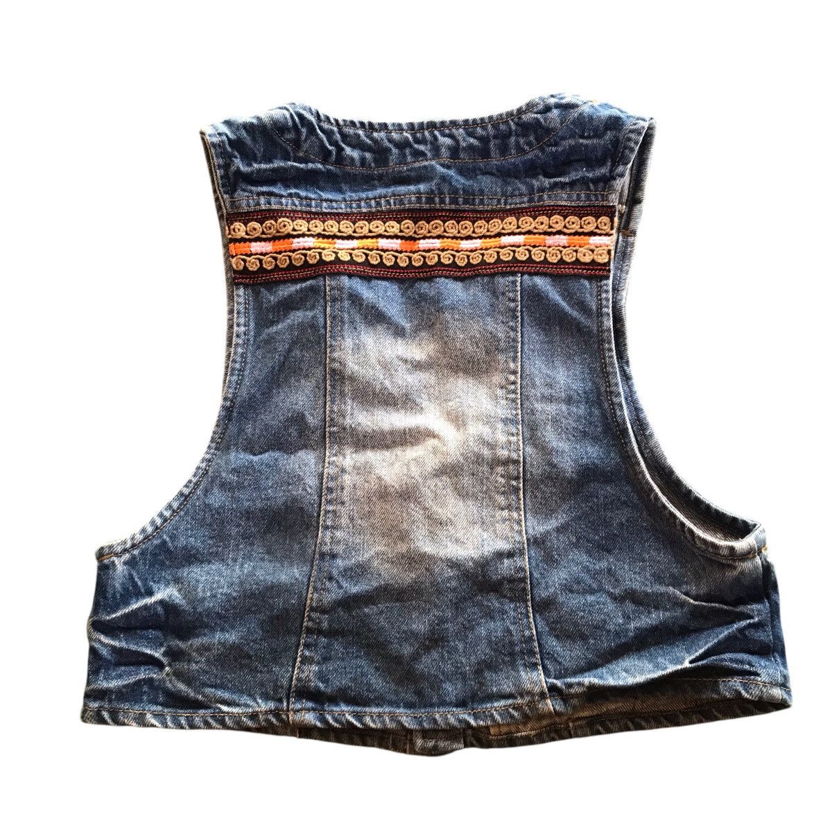 Japanese Brand Vintage Titicaca Navajo Vest Distressed Denim Jacket Size US XS / EU 42 / 0 - 3 Thumbnail
