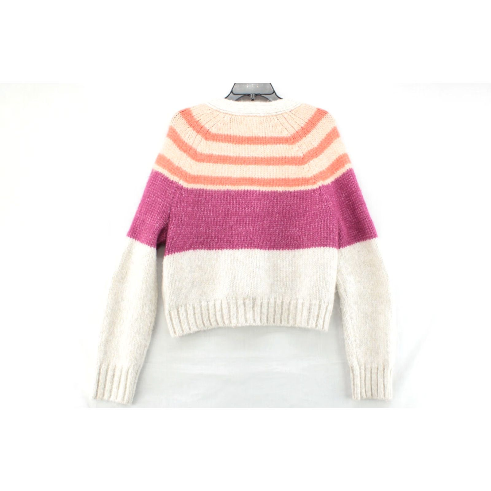 American Eagle Outfitters American Eagle Cardigan Women L Multicolor Knit Striped Button Up Crop Size L / US 10 / IT 46 - 3 Thumbnail