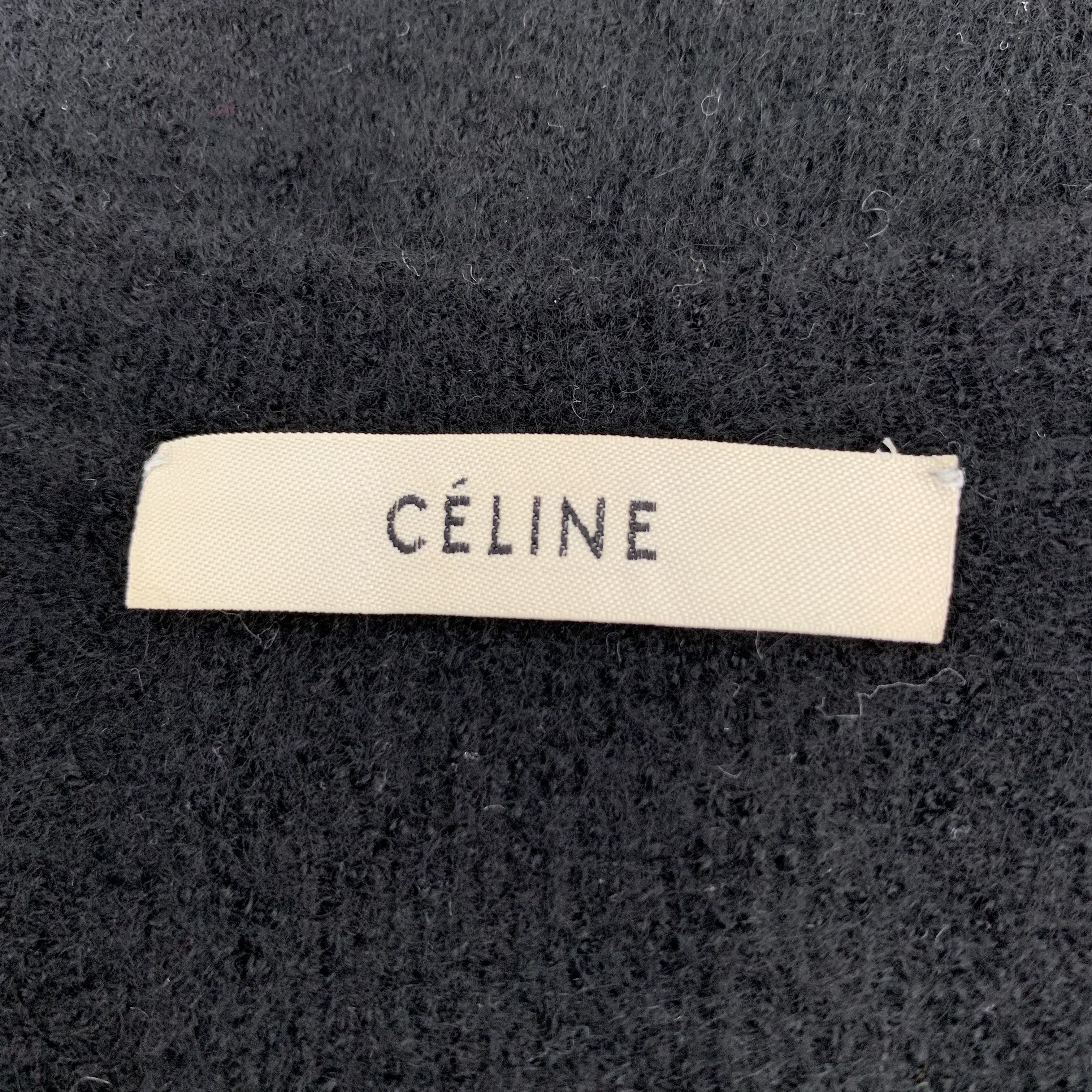Celine Celine Black Leather-Panel Cashmere Knit Tee (Size M) Size M / US 6-8 / IT 42-44 - 2 Thumbnail