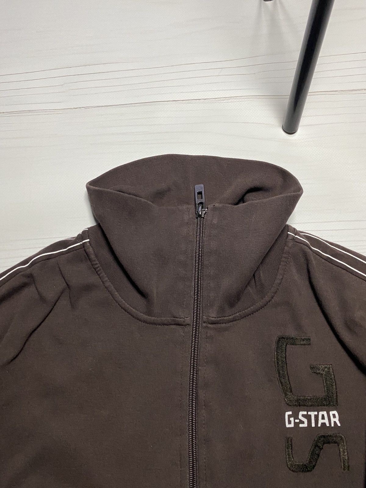 G-Star × Japanese Brand × Vintage Vintage G Star Raw Faded Brown Y2k Japanes Zip Sweatshirt Size US XL / EU 56 / 4 - 10 Thumbnail