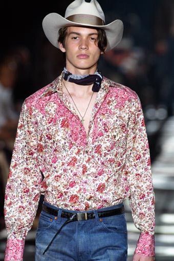 Gucci SS 2004 Gucci X Tom Ford Cowboy Western Floral Yoke Shirt Size US L / EU 52-54 / 3 - 4 Thumbnail