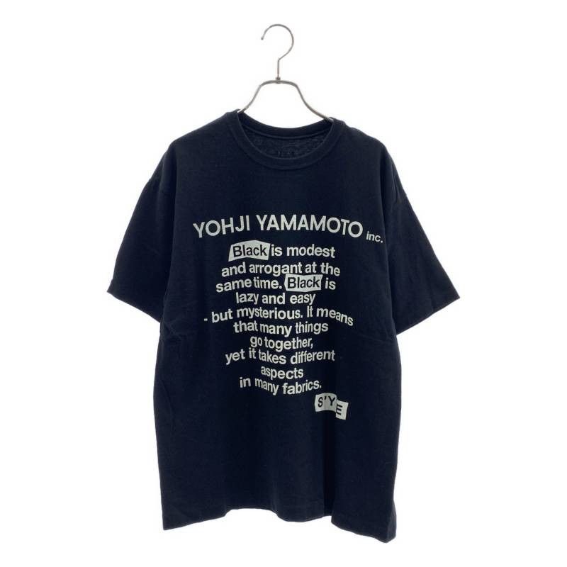 Yohji Yamamoto Yohji Yamamoto S'YTE “Black is modest” poem tee