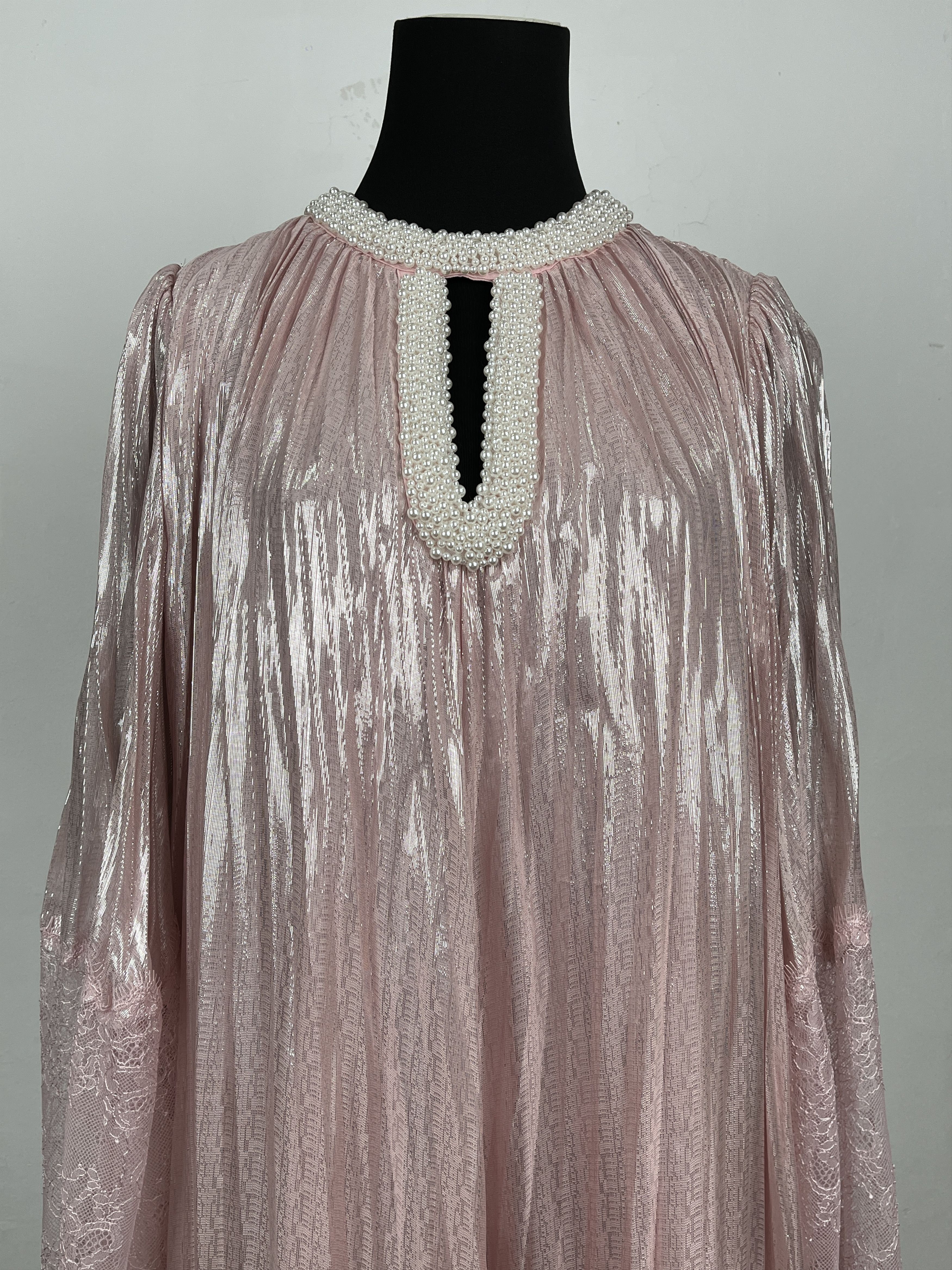 Self-Portrait Self-Portrait Pink Metallic Pearl Maxi Dress Size XS / US 0-2 / IT 36-38 - 6 Thumbnail