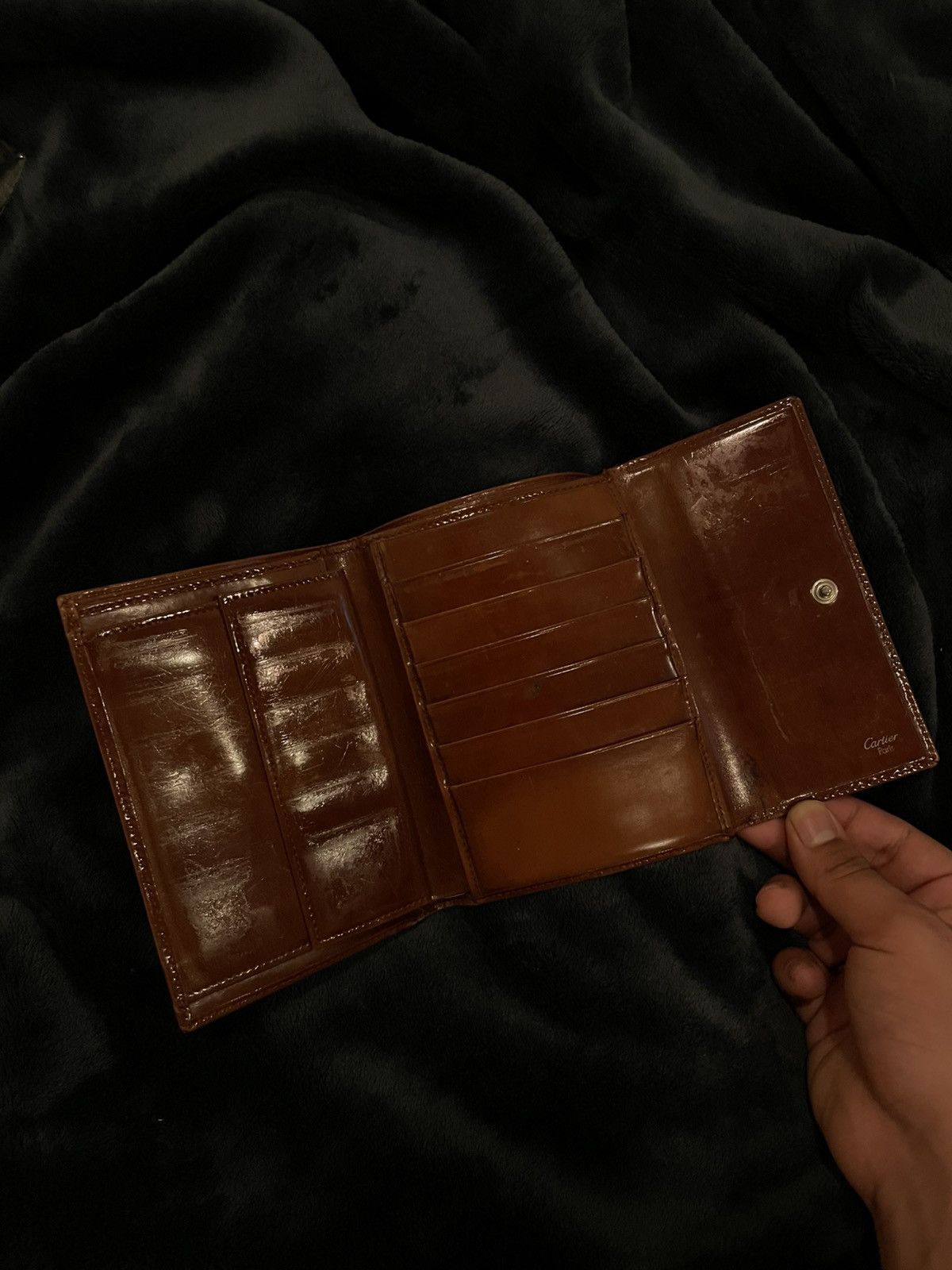 Cartier Vintage Cartier Brown Leather Wallet Size ONE SIZE - 2 Thumbnail